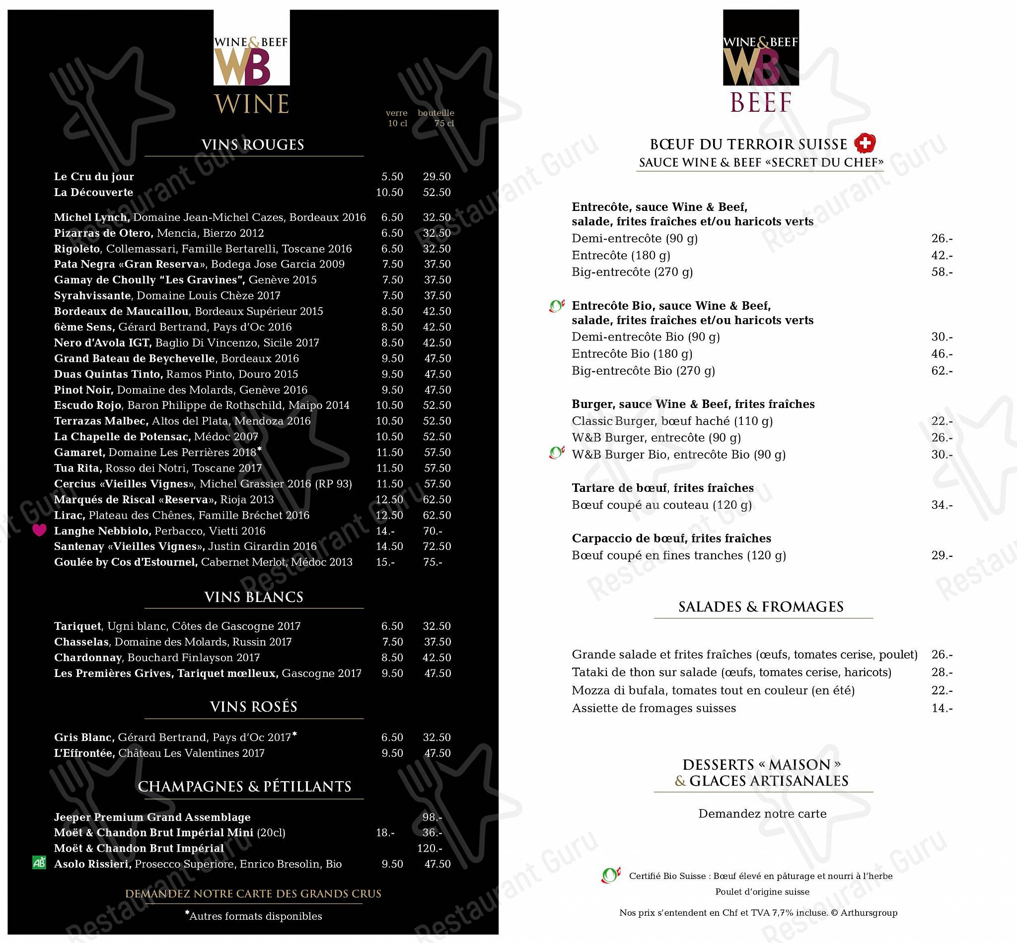 Ночное меню per Wine & Beef Fusterie ristorante