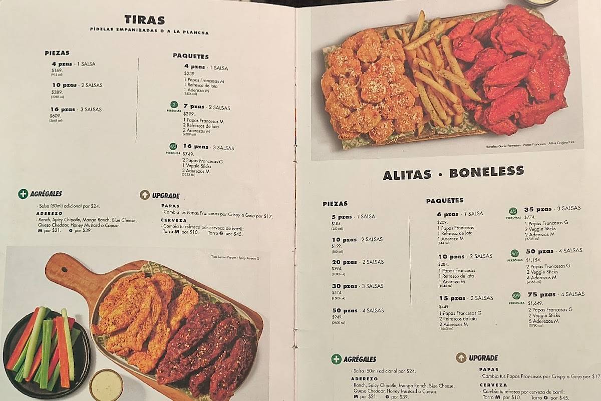 Carta del restaurante Wingstop Sendero Las Torres, Ciudad Juarez