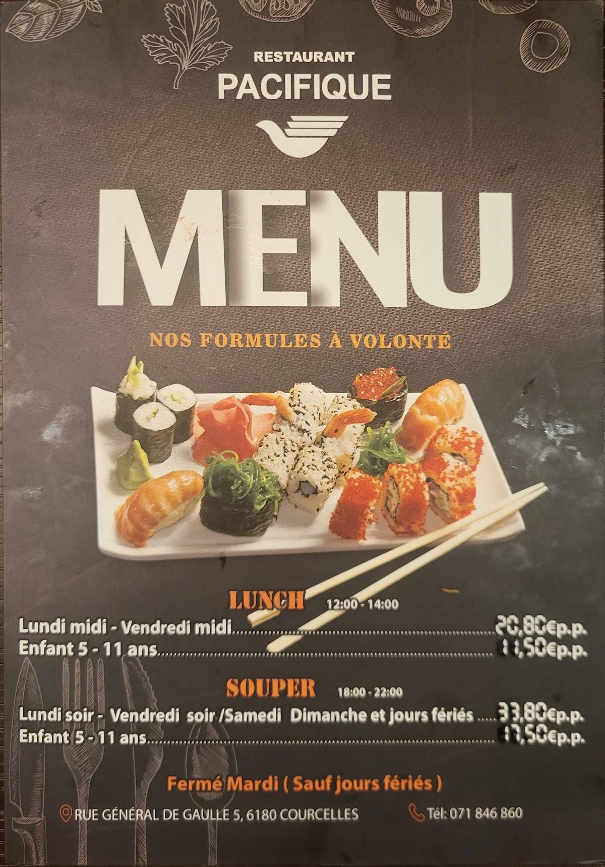 Menu de Wok Pacifique