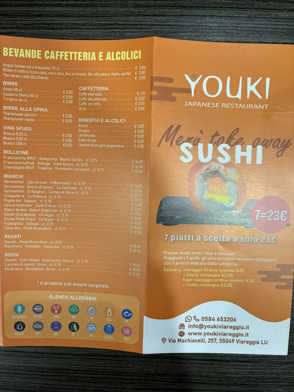 Menu di YOUKI Sushi All you can eat Restaurant 