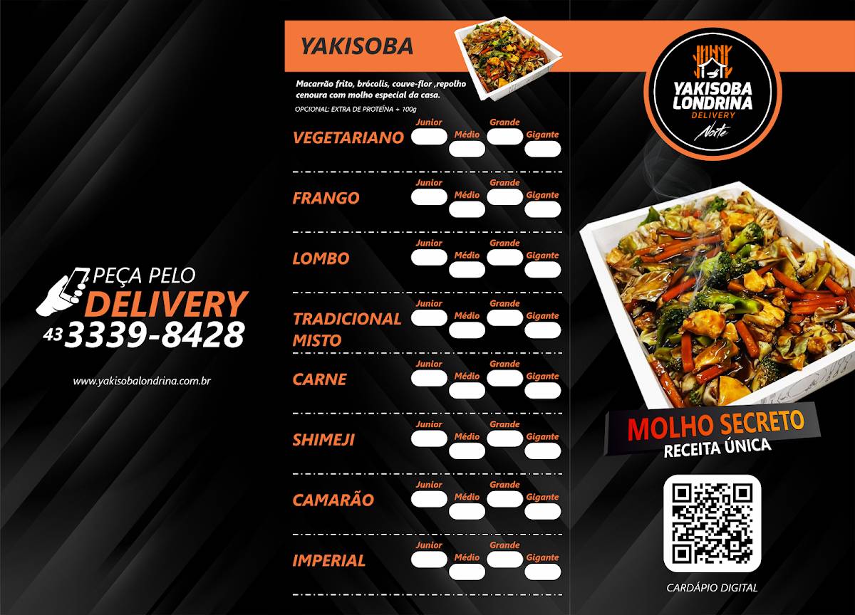 Yakisoba Londrina - Zona Norte cardápio