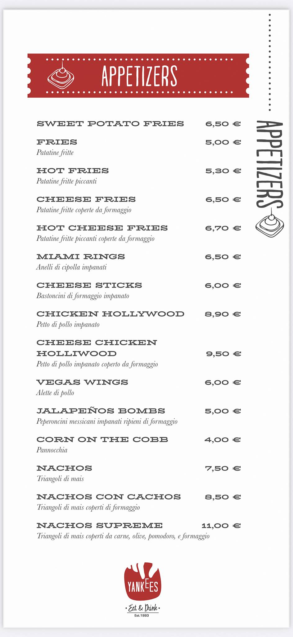 Menu di Yankees 