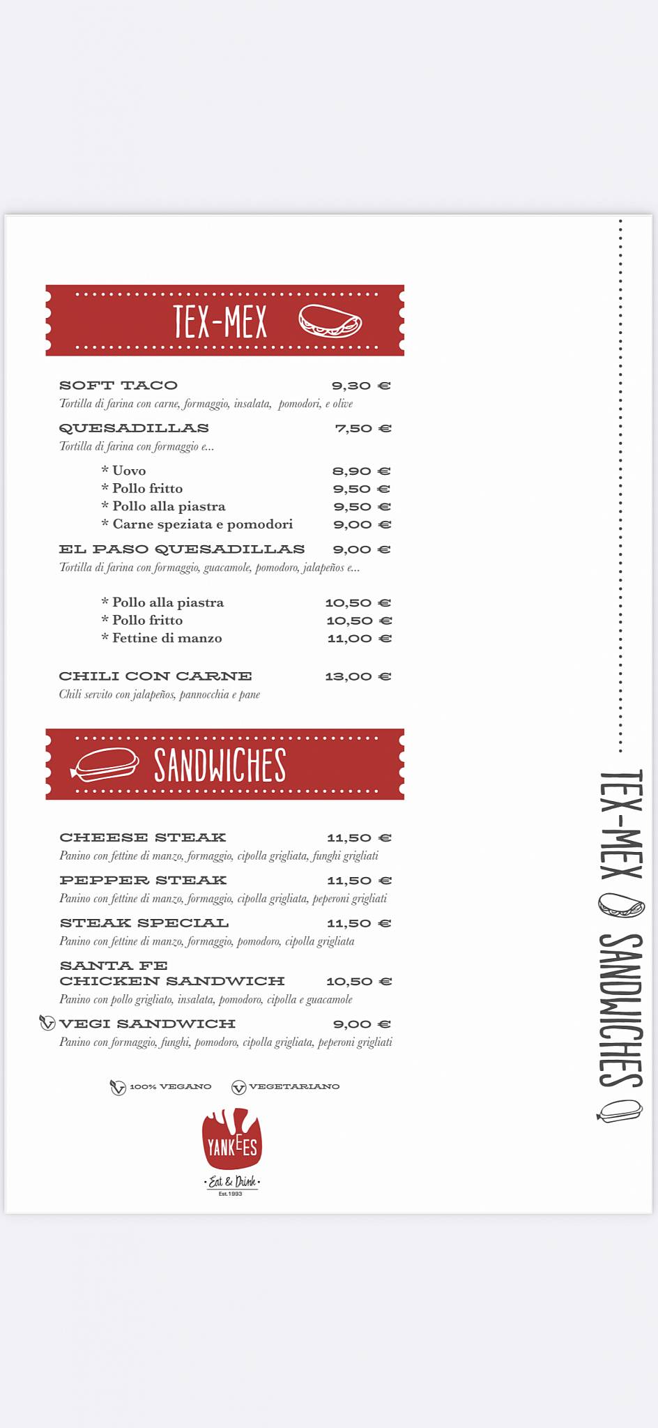 Menu di Yankees 