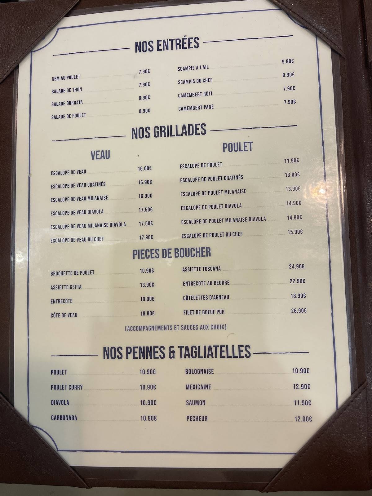 Menu de Toscana roubaix