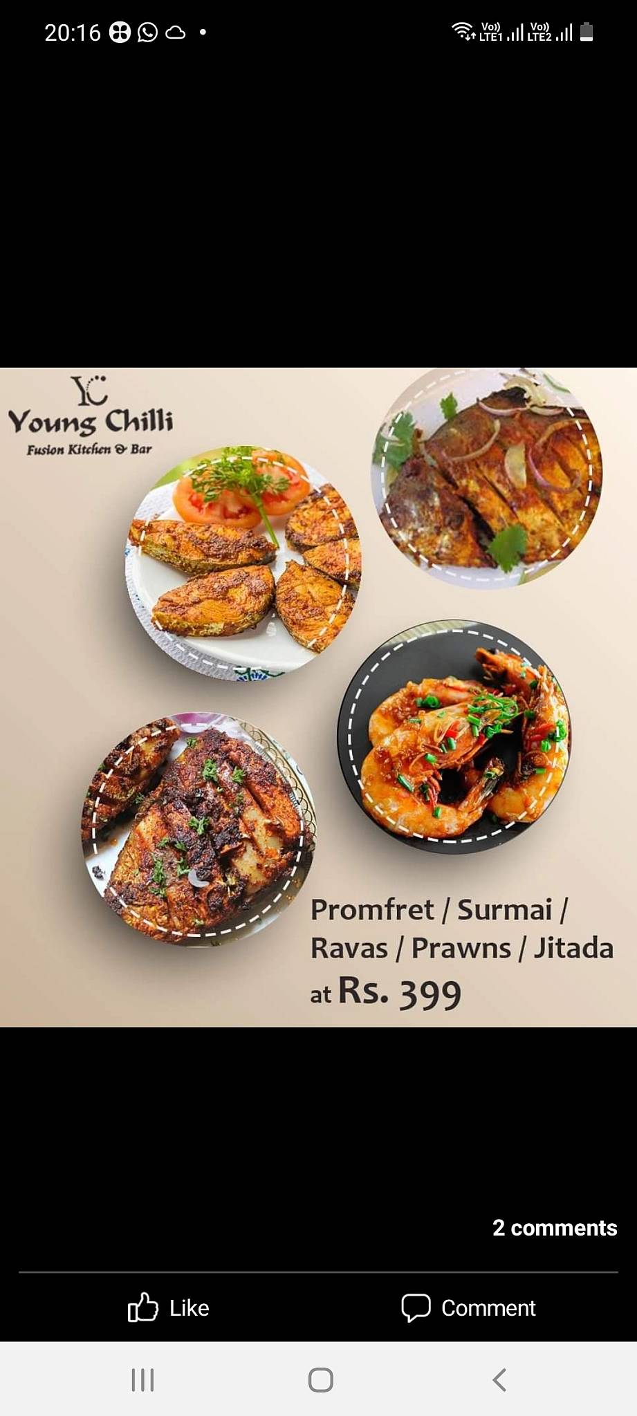 Young Chilli menu