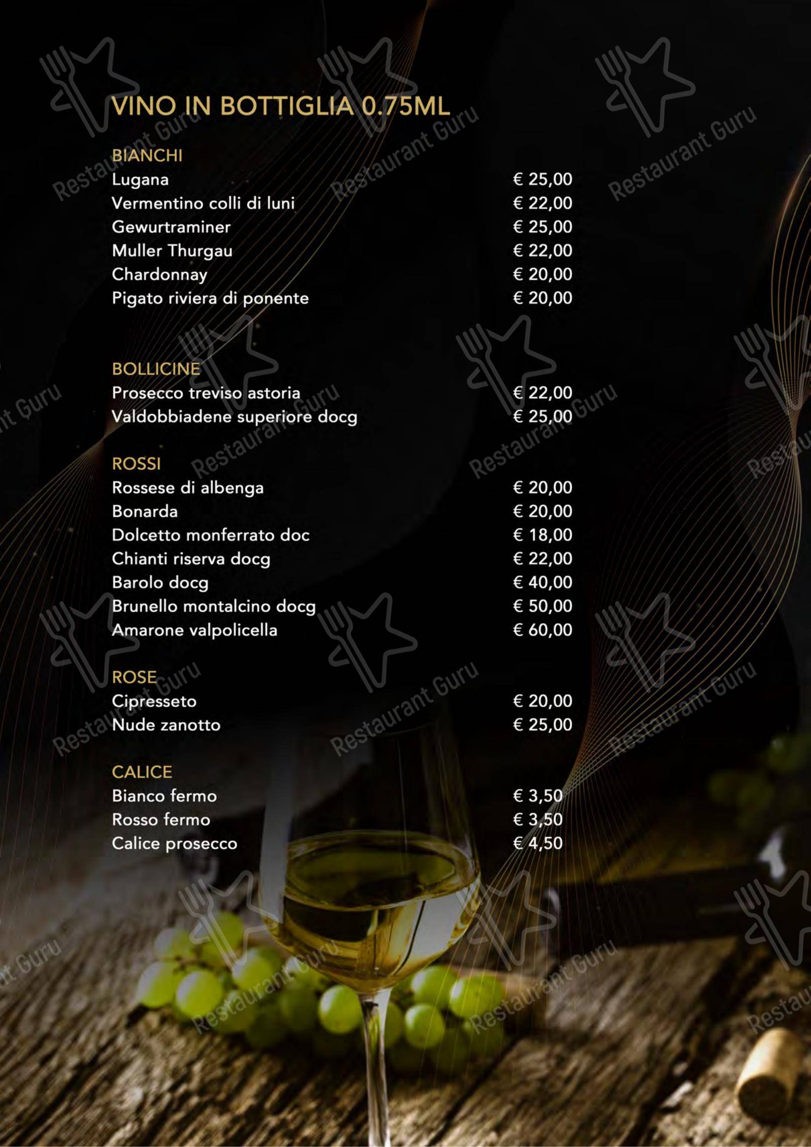 Yugo in Varazze - Menu
