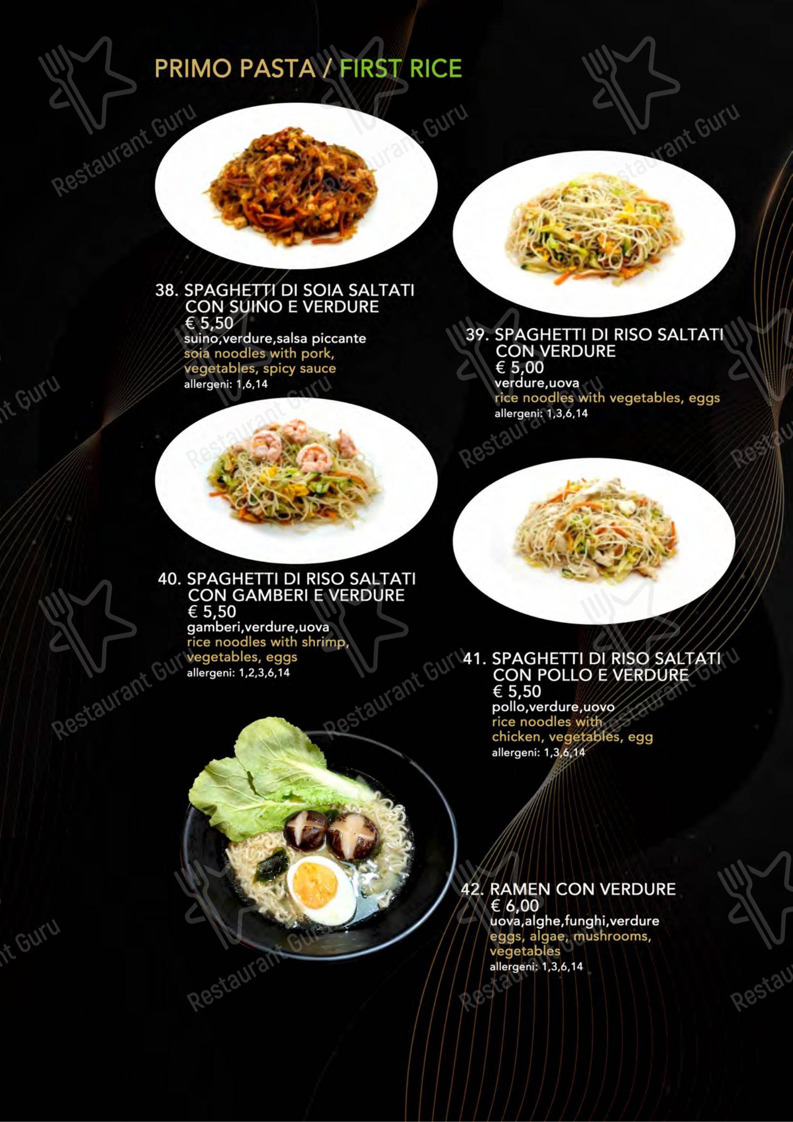 Yugo in Varazze - Menu