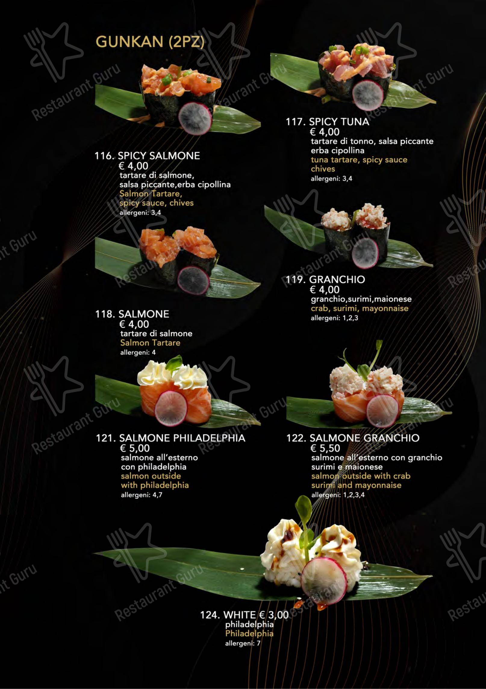 Yugo in Varazze - Menu