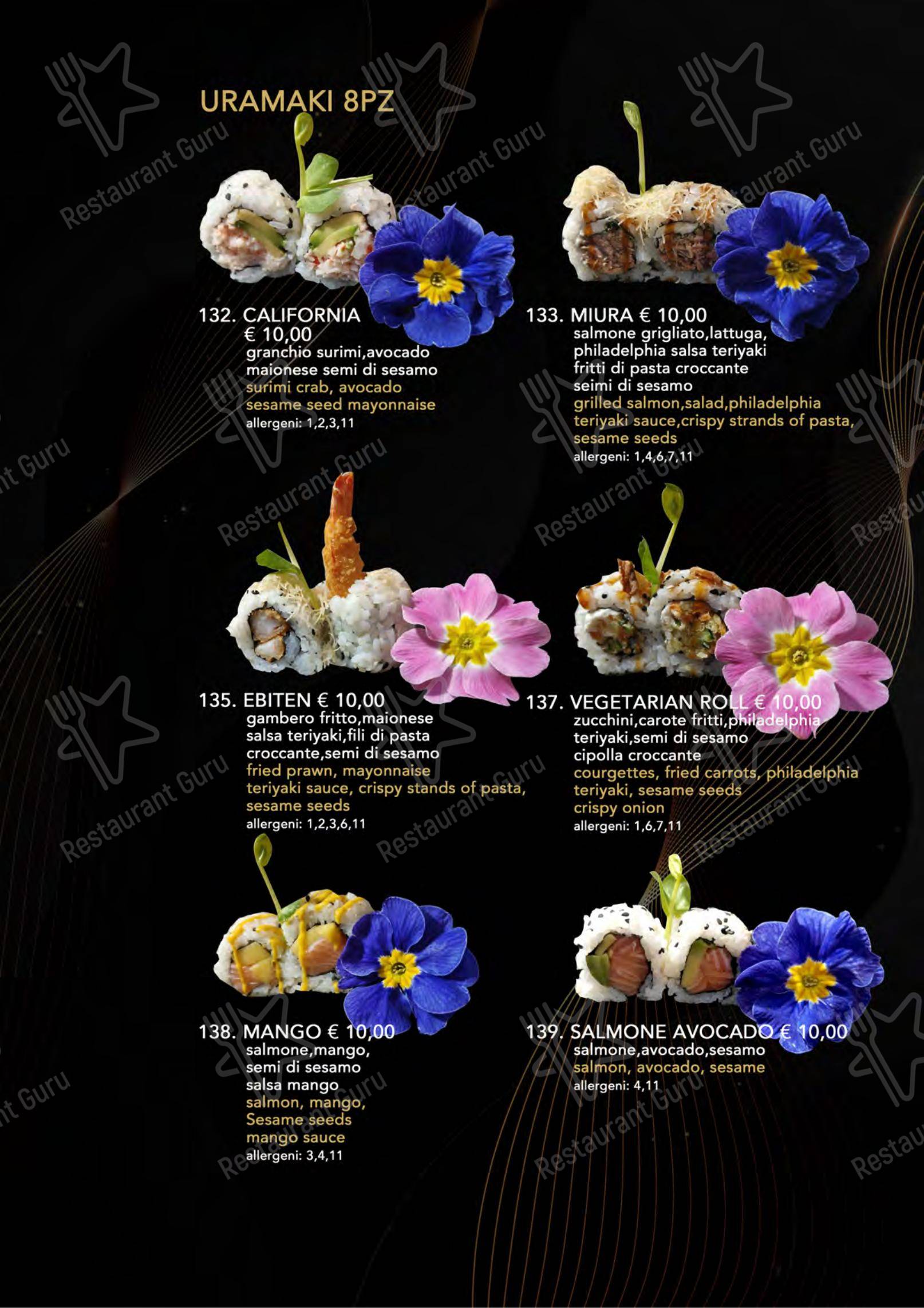 Yugo in Varazze - Menu