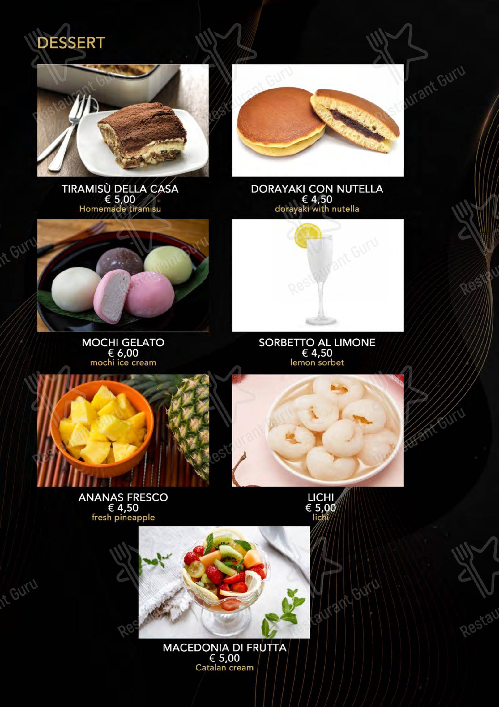 Menu per Yugo in Varazze