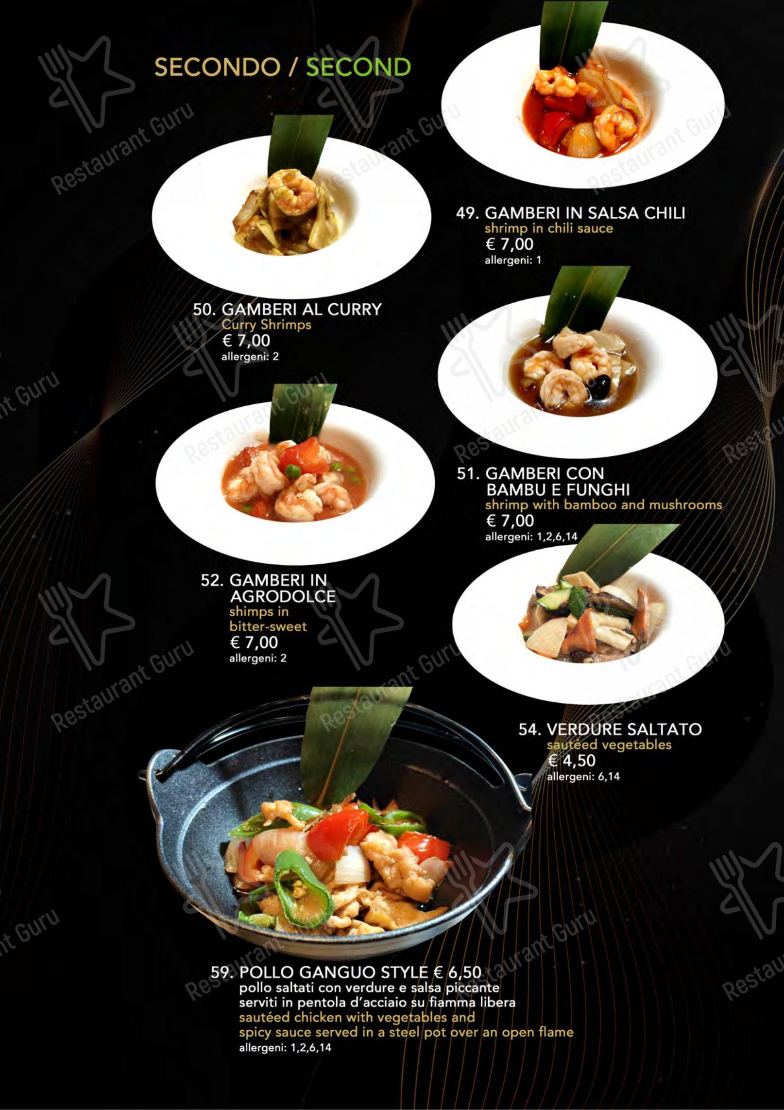 Menu per Yugo in Varazze
