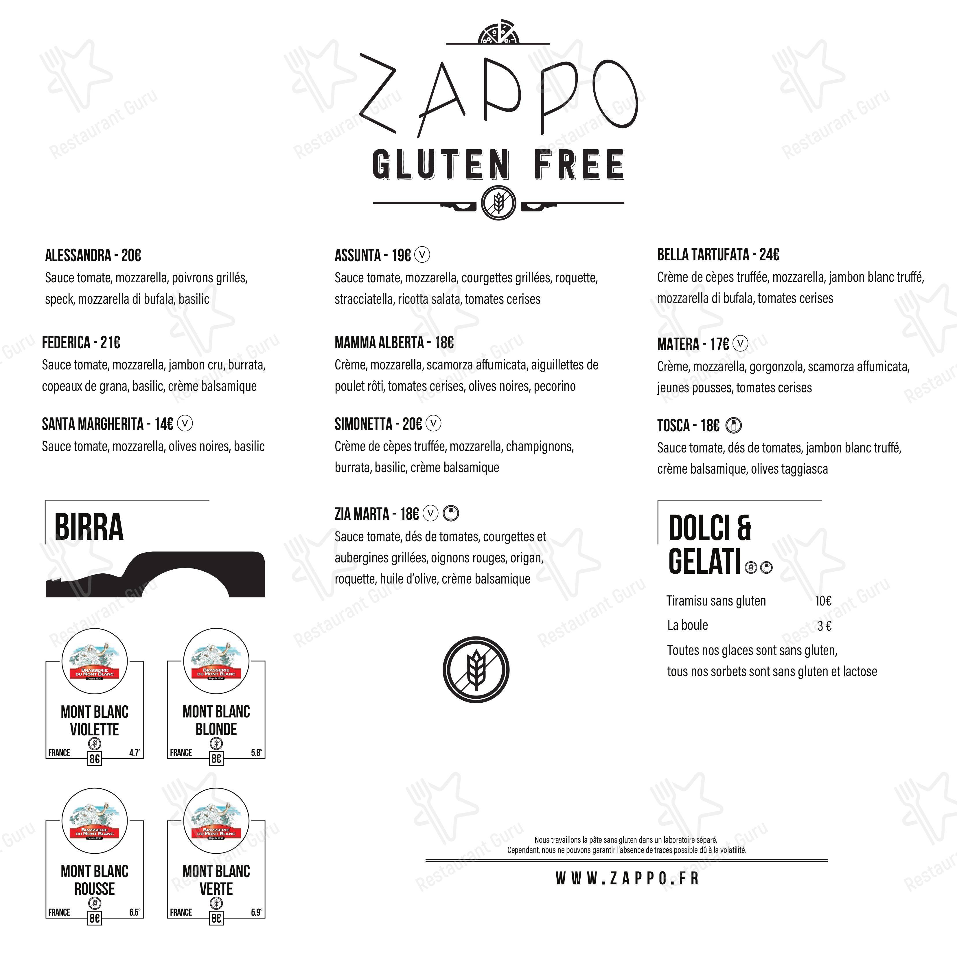 Menu bar pour Zappo dans Lyon
