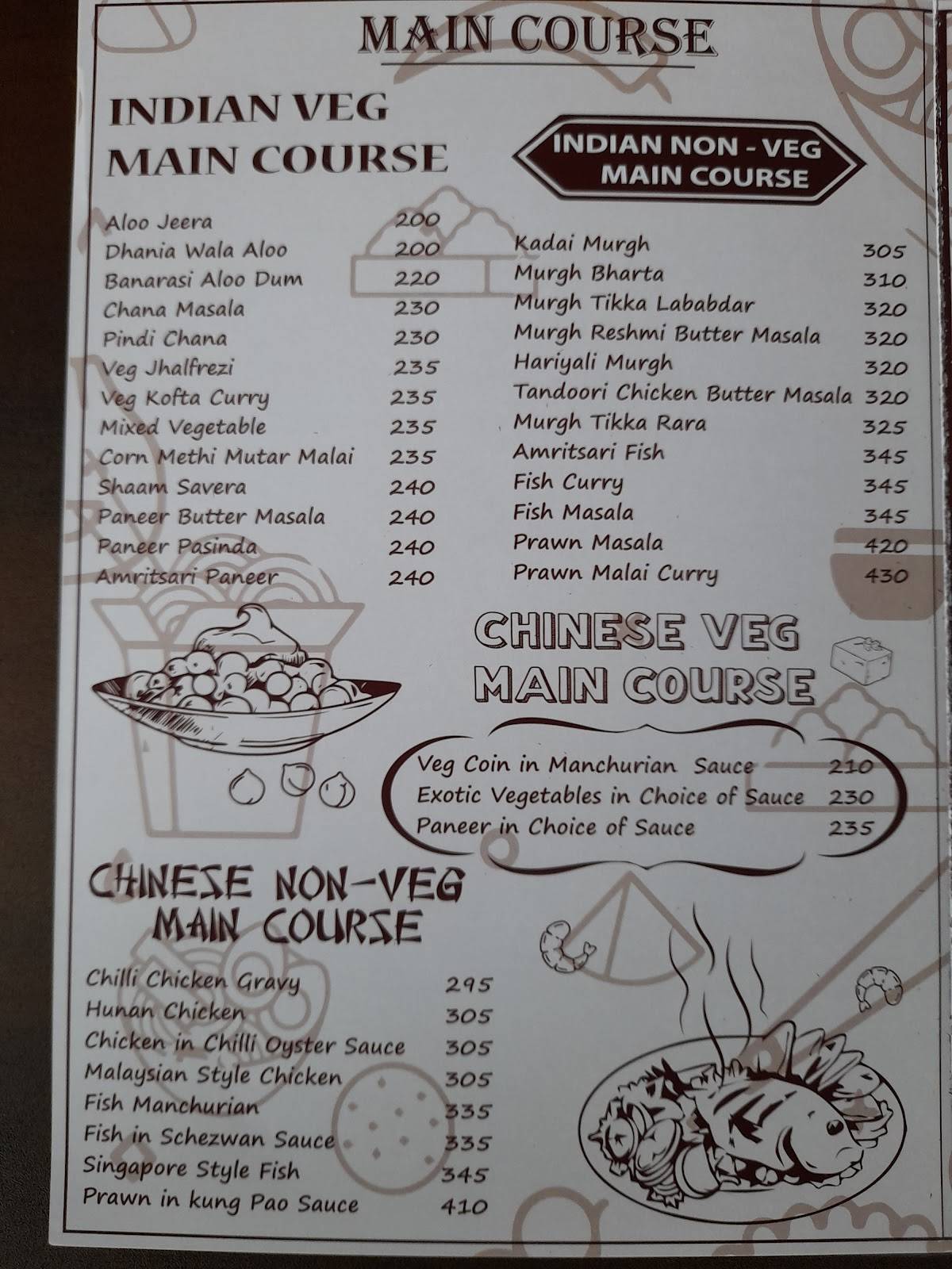 Zero Miles Bar & Restaurant menu
