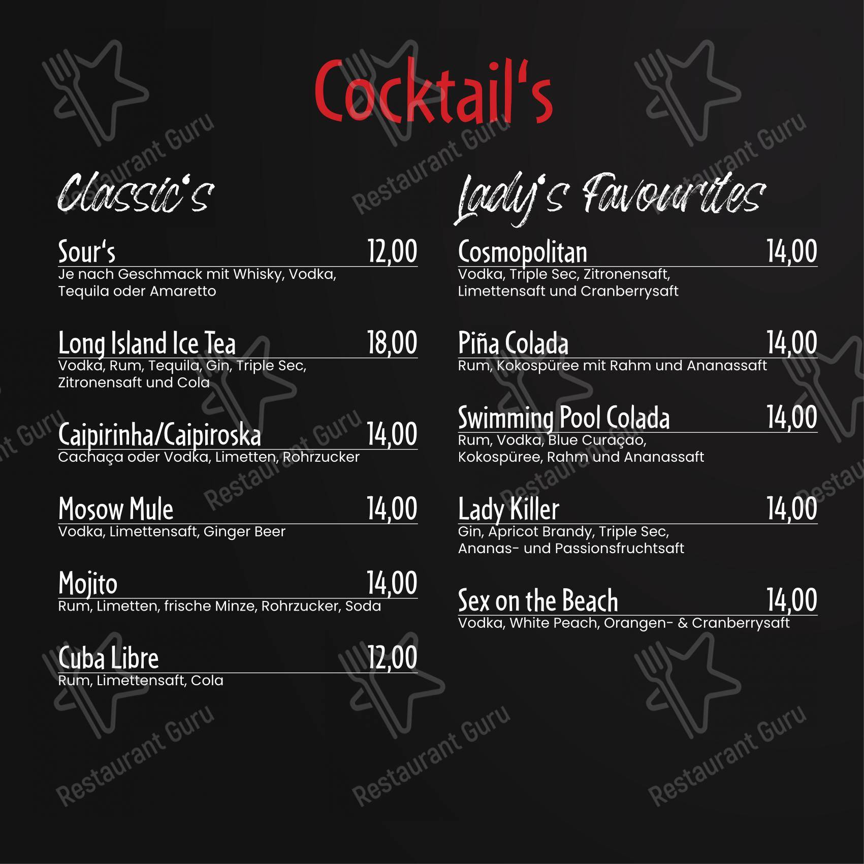 Menu bar per Zofinger Stadtkeller in Zofingen