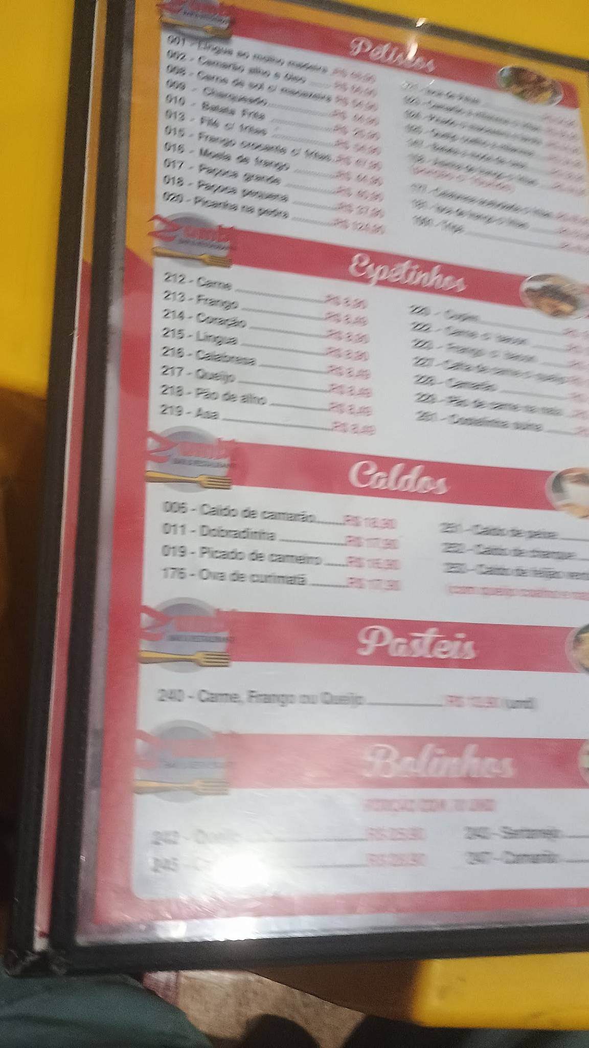 Zumbi Bar e Restaurante cardápio