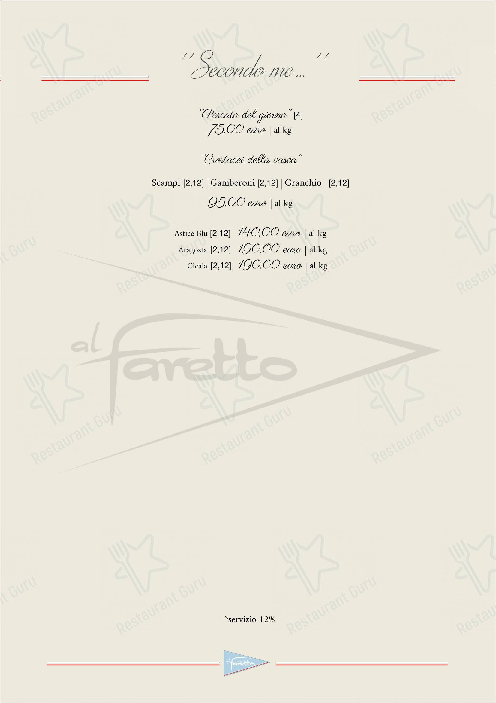 Menu per al Faretto - Terrazza sul mare in Napoli
