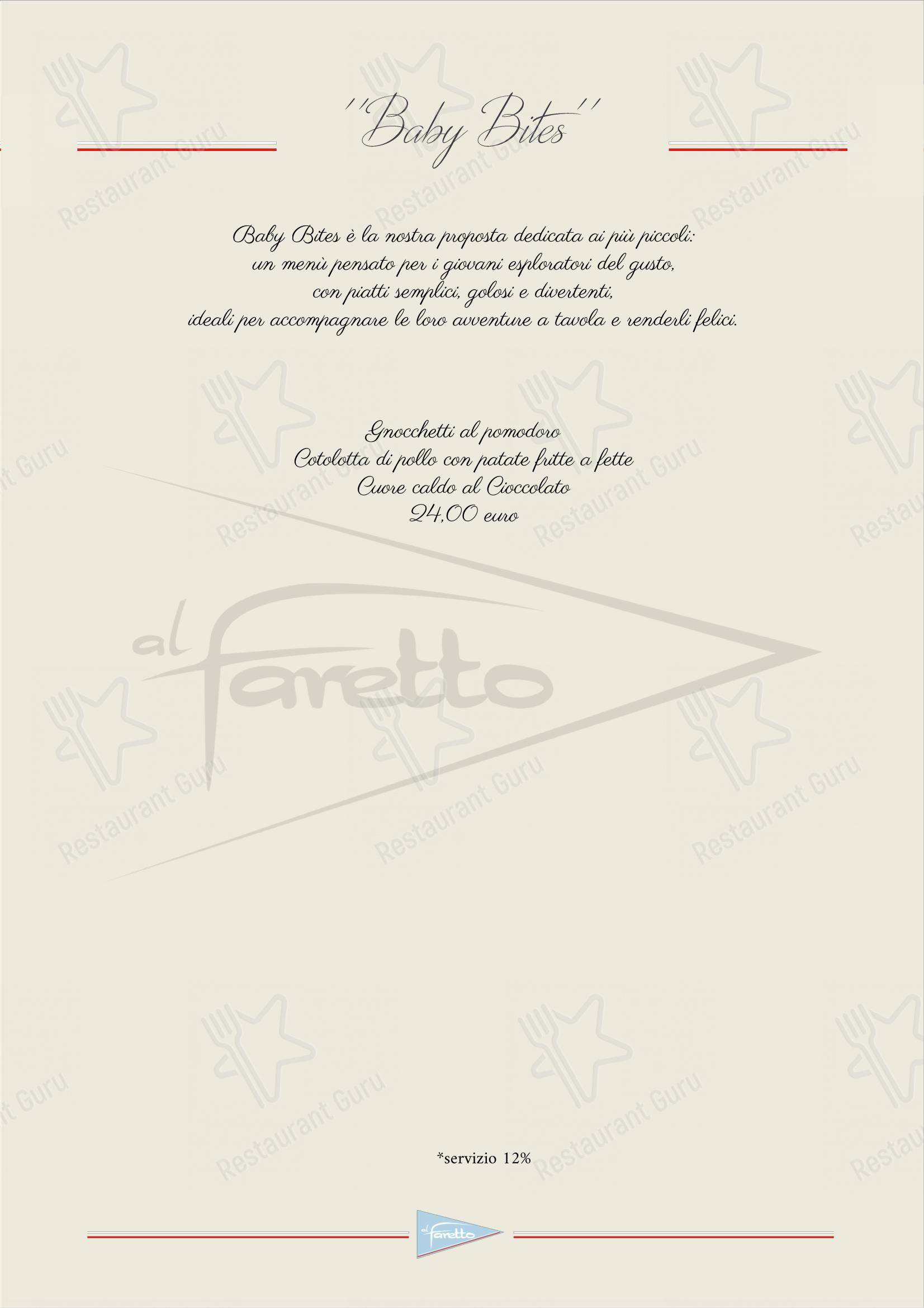 Menu di al Faretto - Terrazza sul mare - Menu