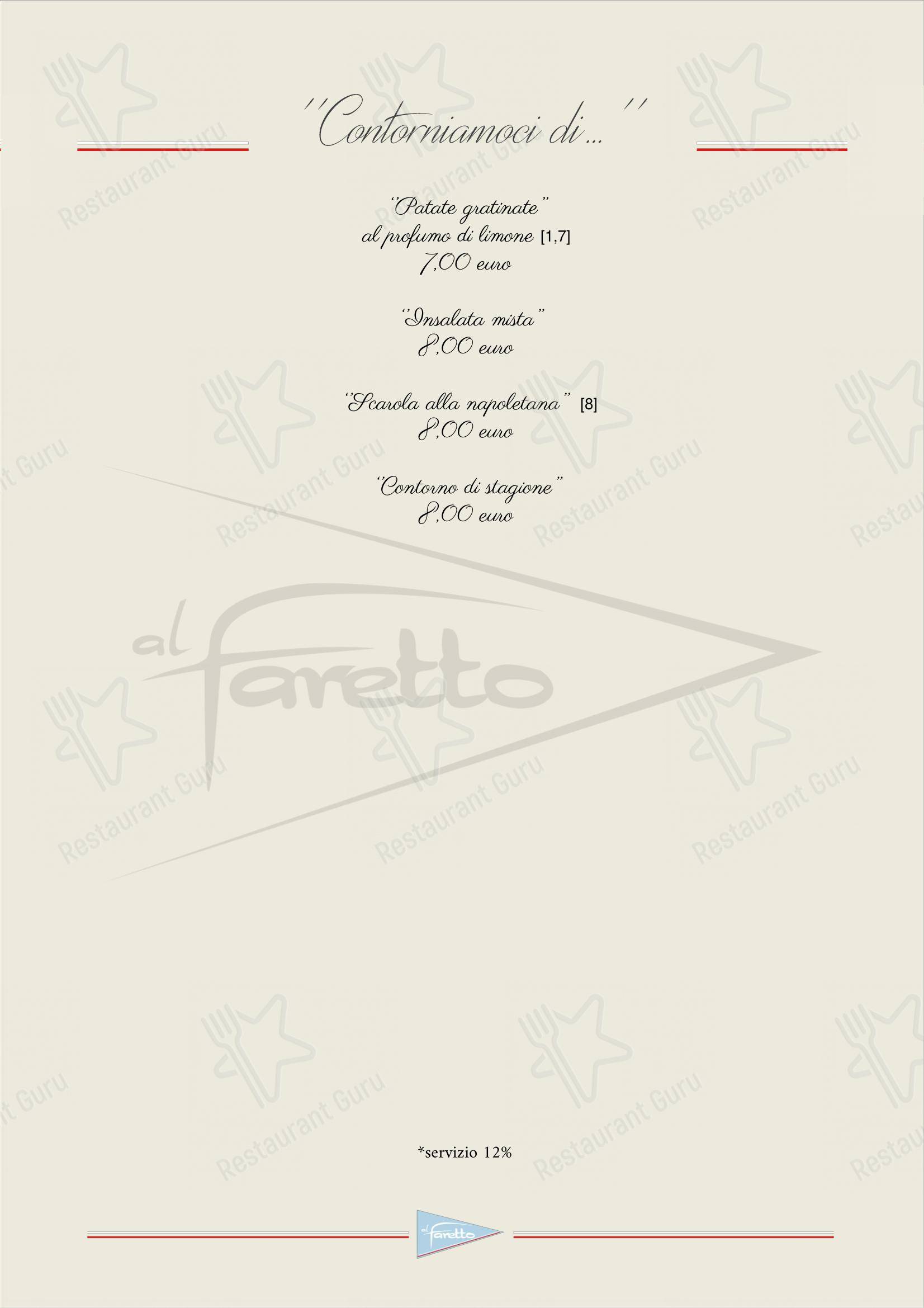 Menu per al Faretto - Terrazza sul mare ristorante