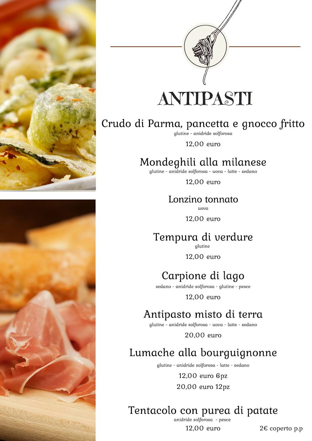 Menu di all'osteria di Vergiate Ristorante 