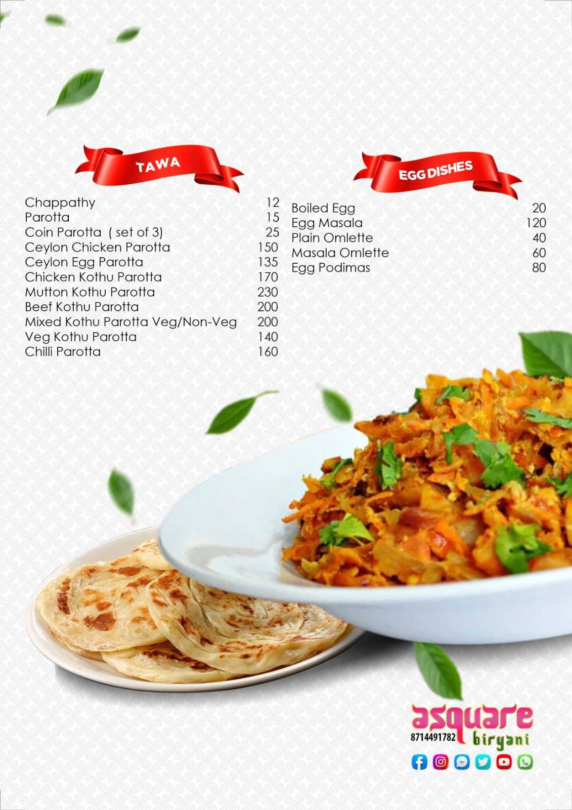 asquare biriyani menu