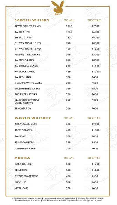 Roso menu