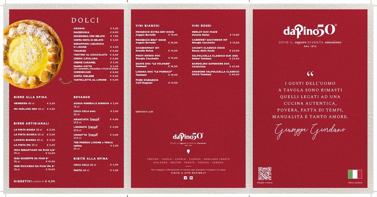 Menu di da Pino Trieste 