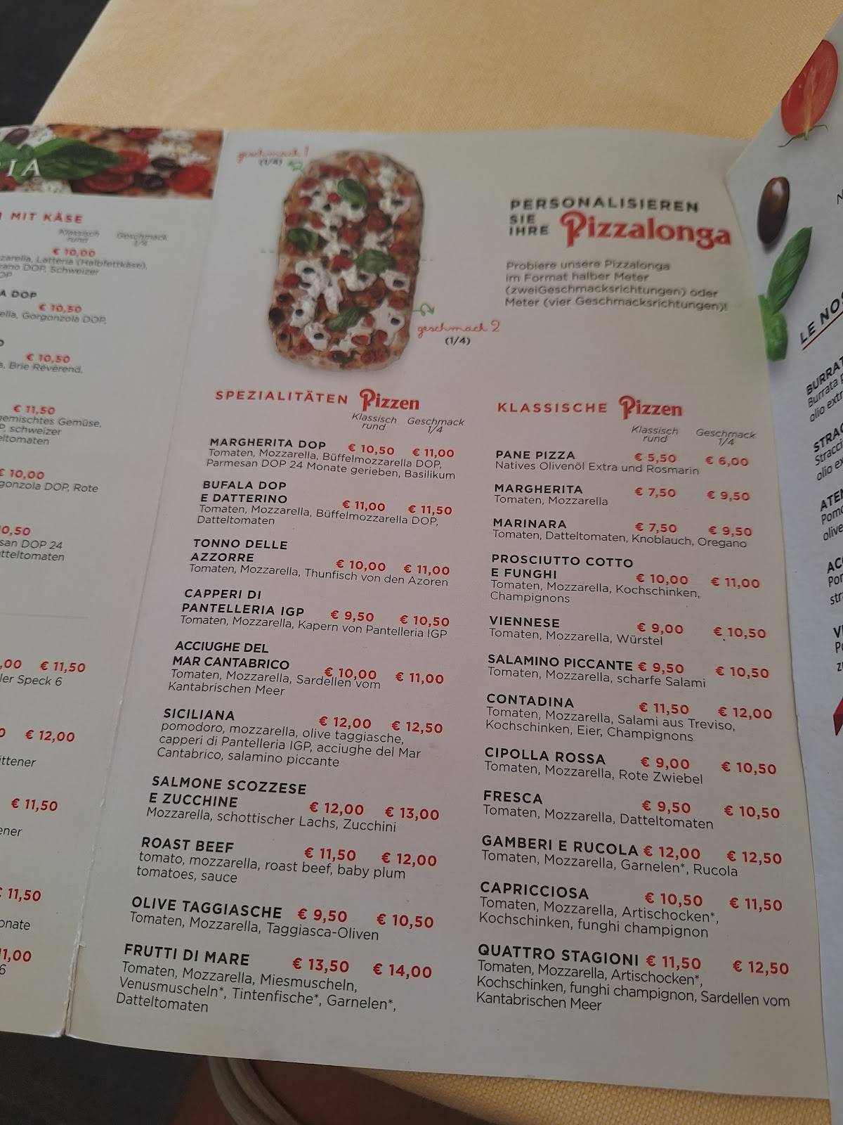 Menu di da Pino Trieste 
