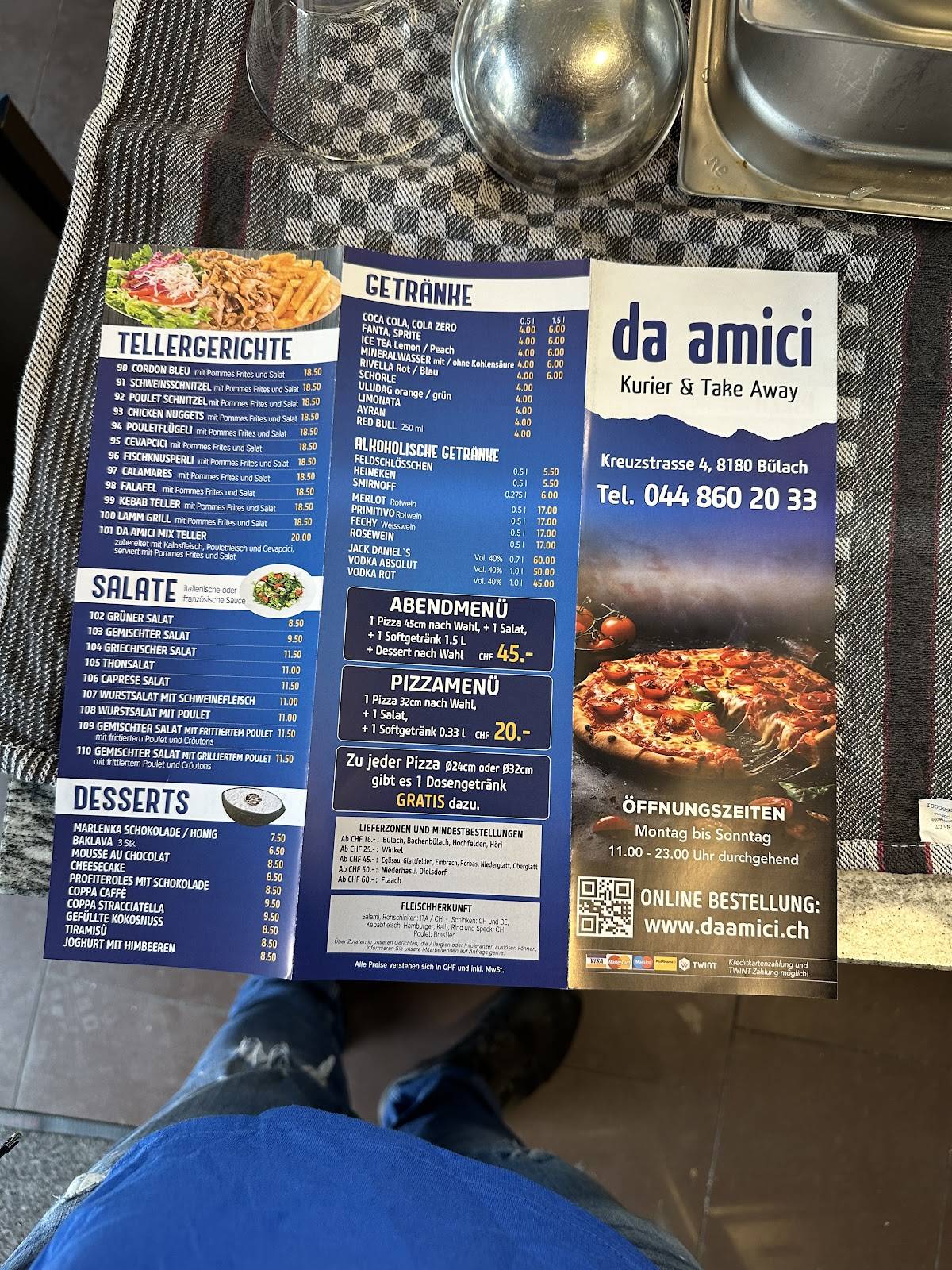 Menu di da amici Food & Drinks 