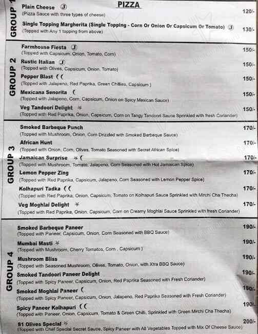 81 OLIVES menu