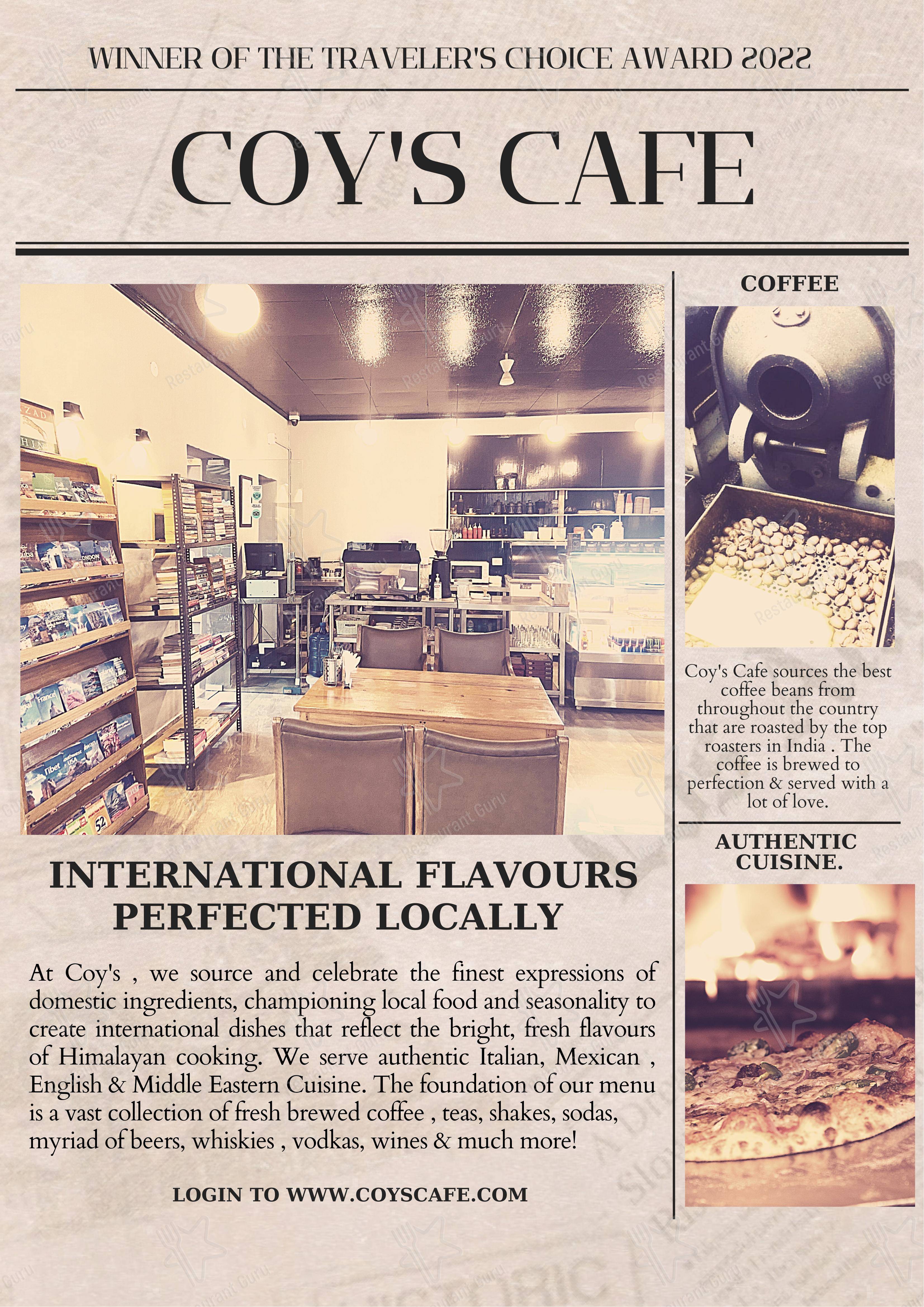 The Coy's cafe menu - 菜单