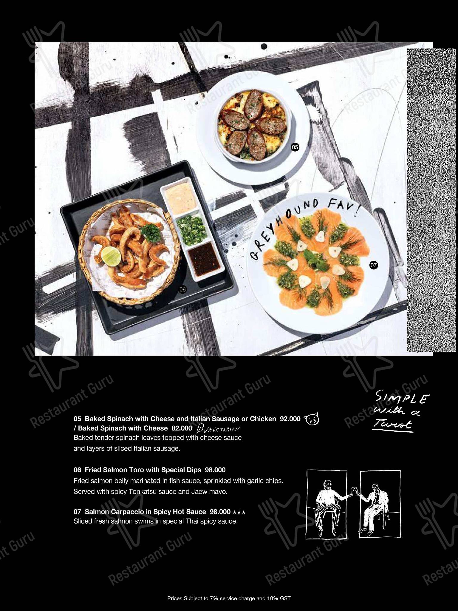 Greyhound Cafe Menteng menu