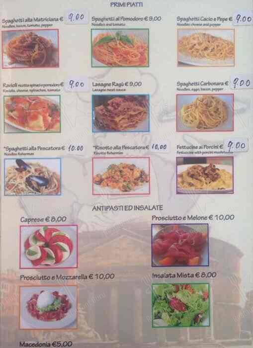 Menu di Pizzeria Il Capriccio Roma 