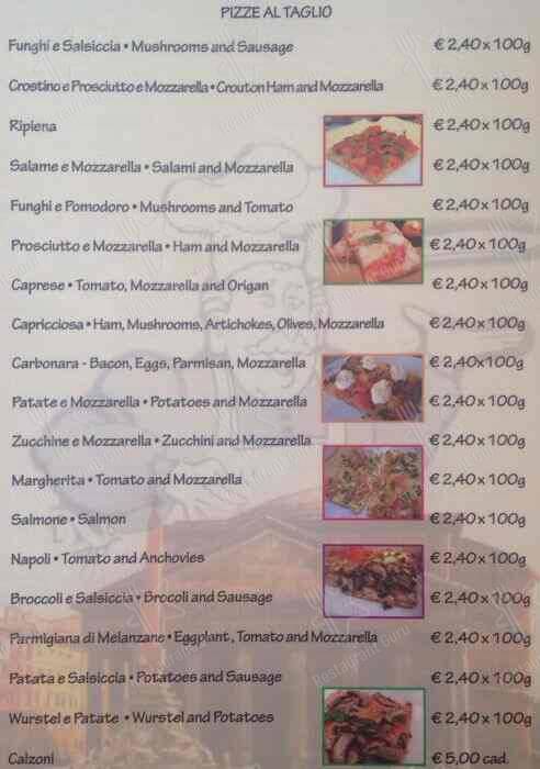 Menu di Pizzeria Il Capriccio Roma 