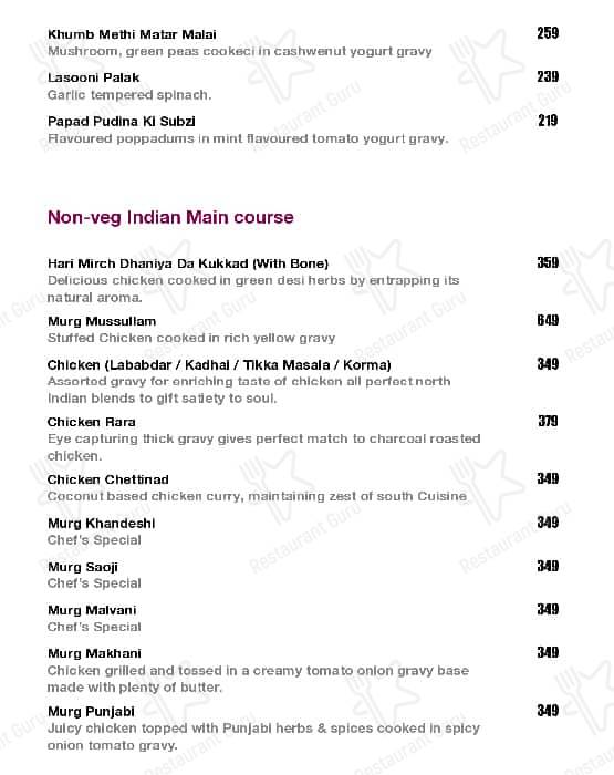 The Fort Bar & Kitchen menu
