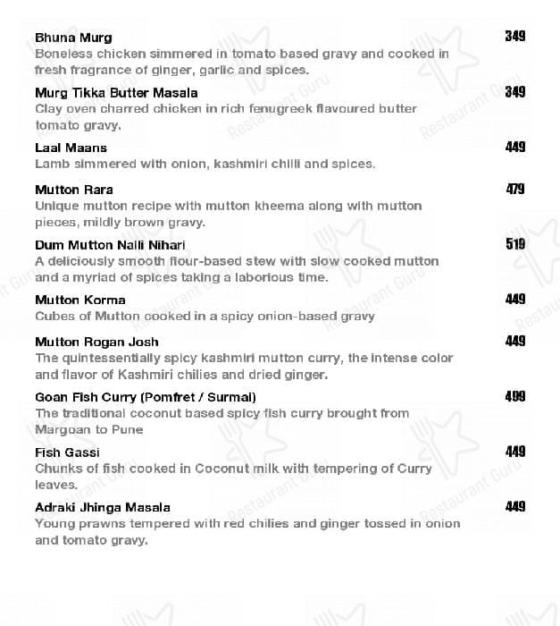 The Fort Bar & Kitchen menu
