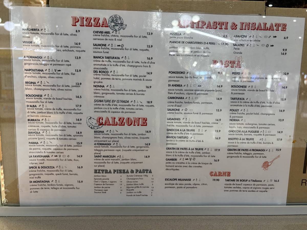Menu de iStrada ristorante