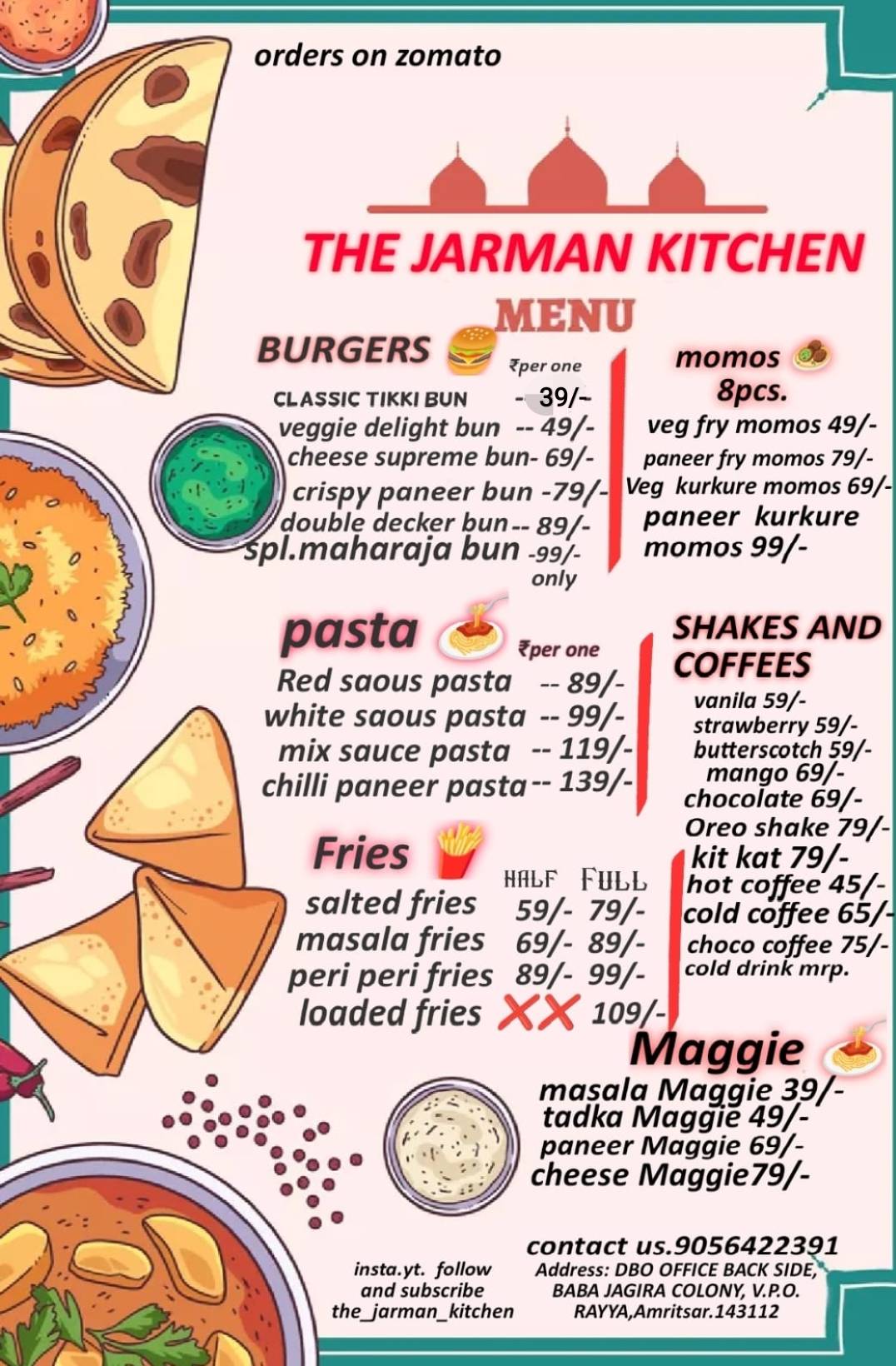 jarman kitchen menu