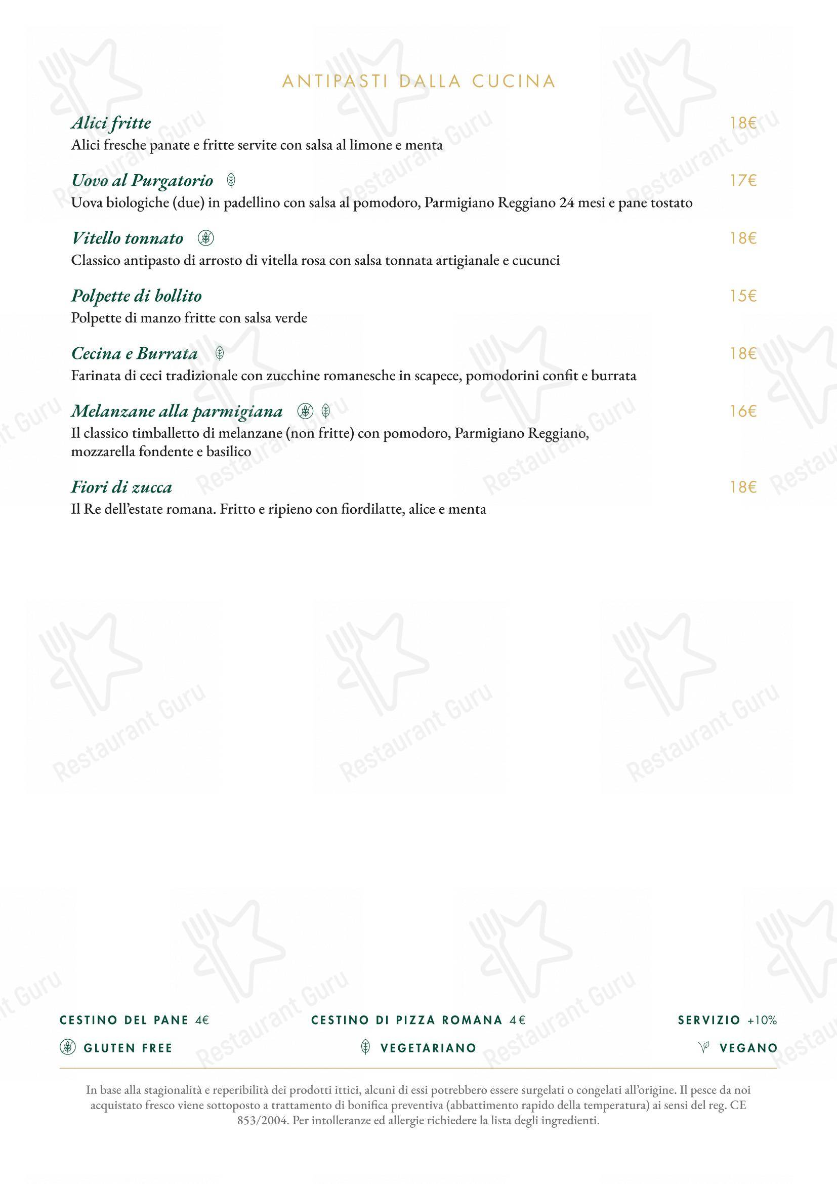 Коктейльная карта per Ristorante Alfredo alla Scrofa in Roma