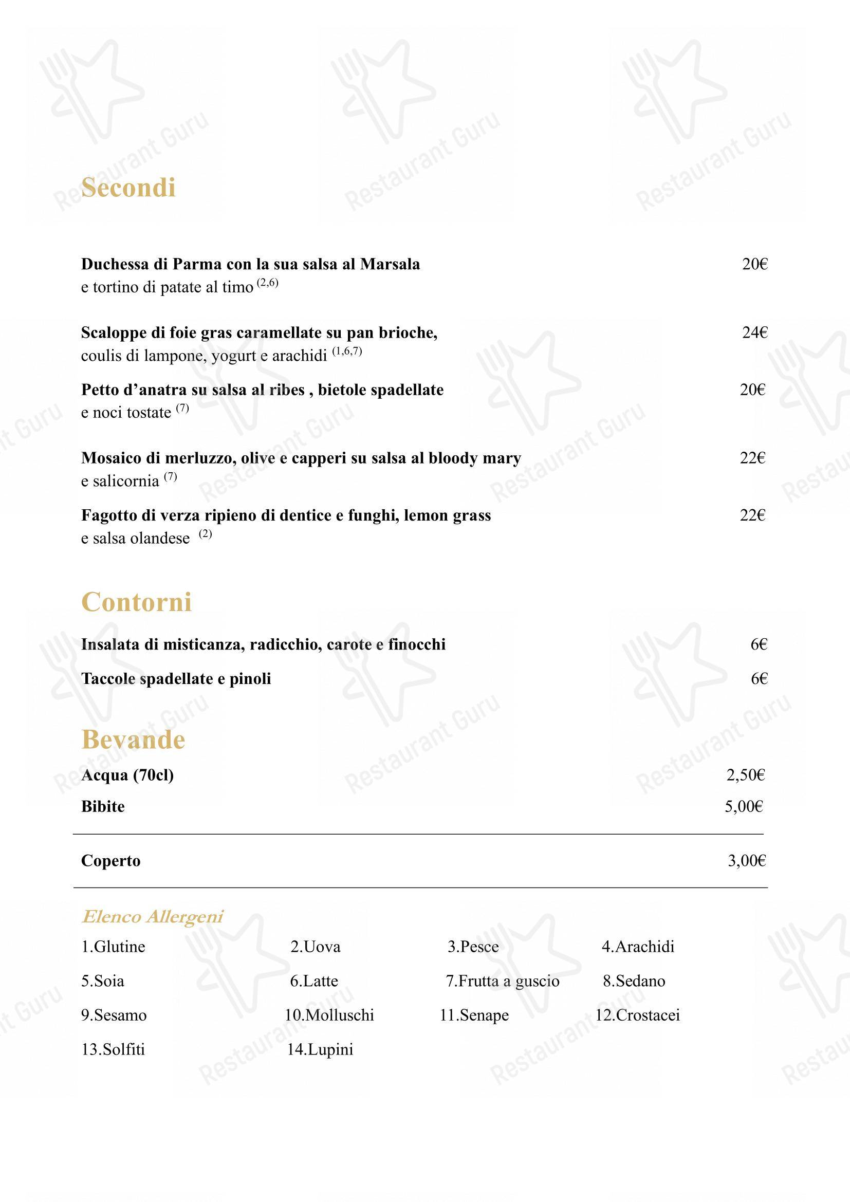 Ristorante Angiol D'or in Parma - Menu bar