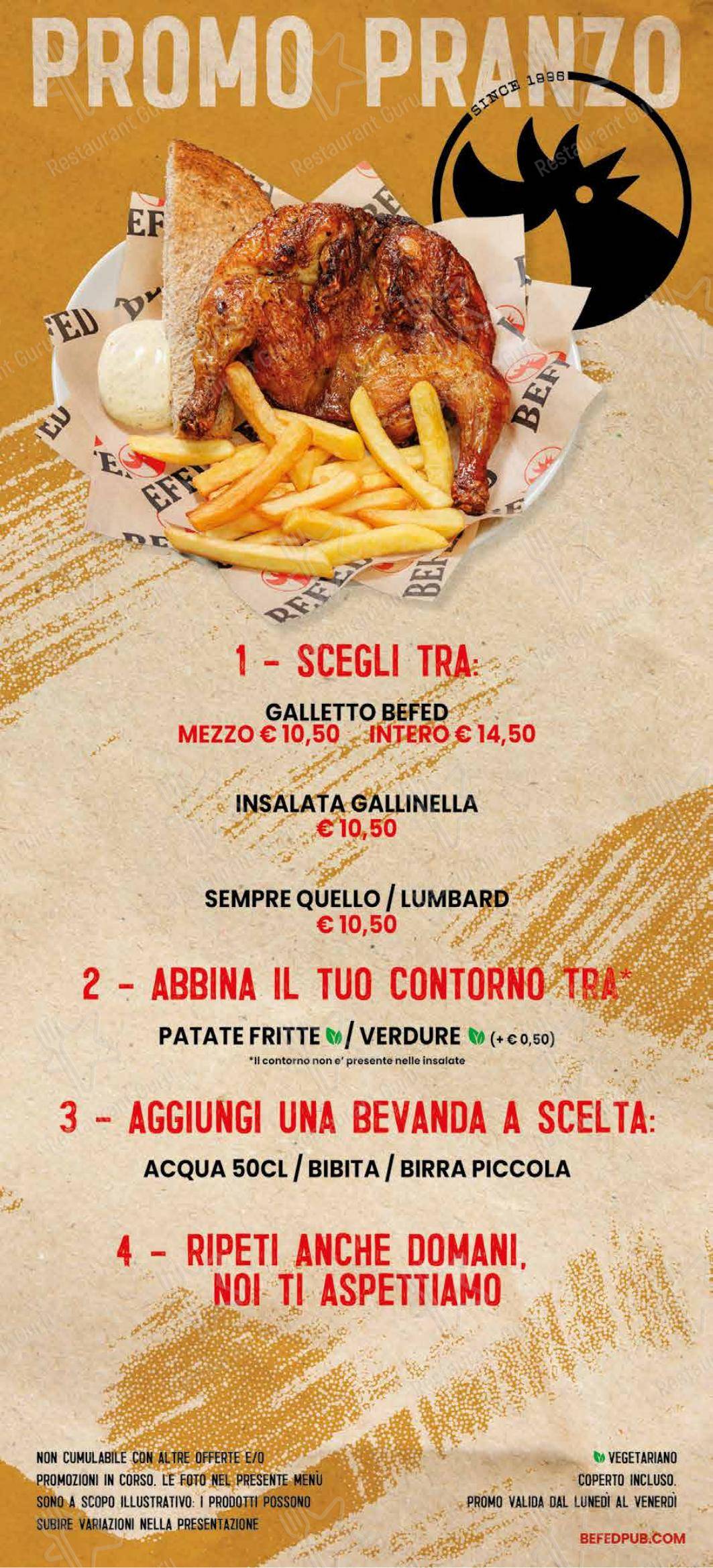 BEFED Rimini in Rimini - Menu