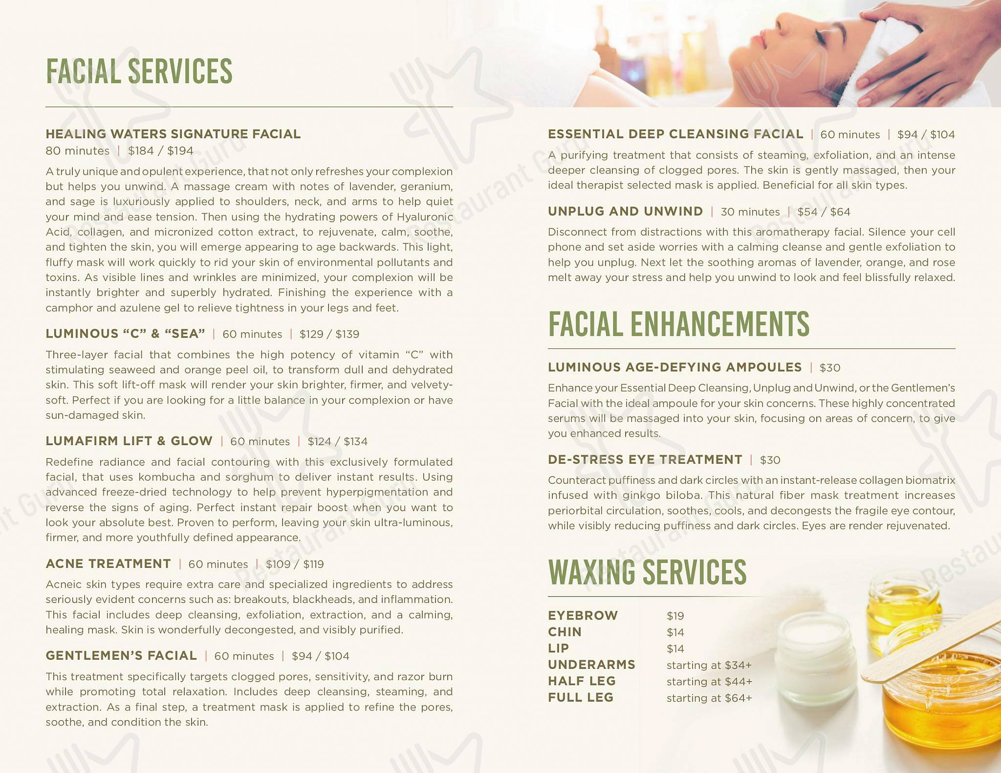 Menu at Cacapon Resort State Park pub & bar, USA