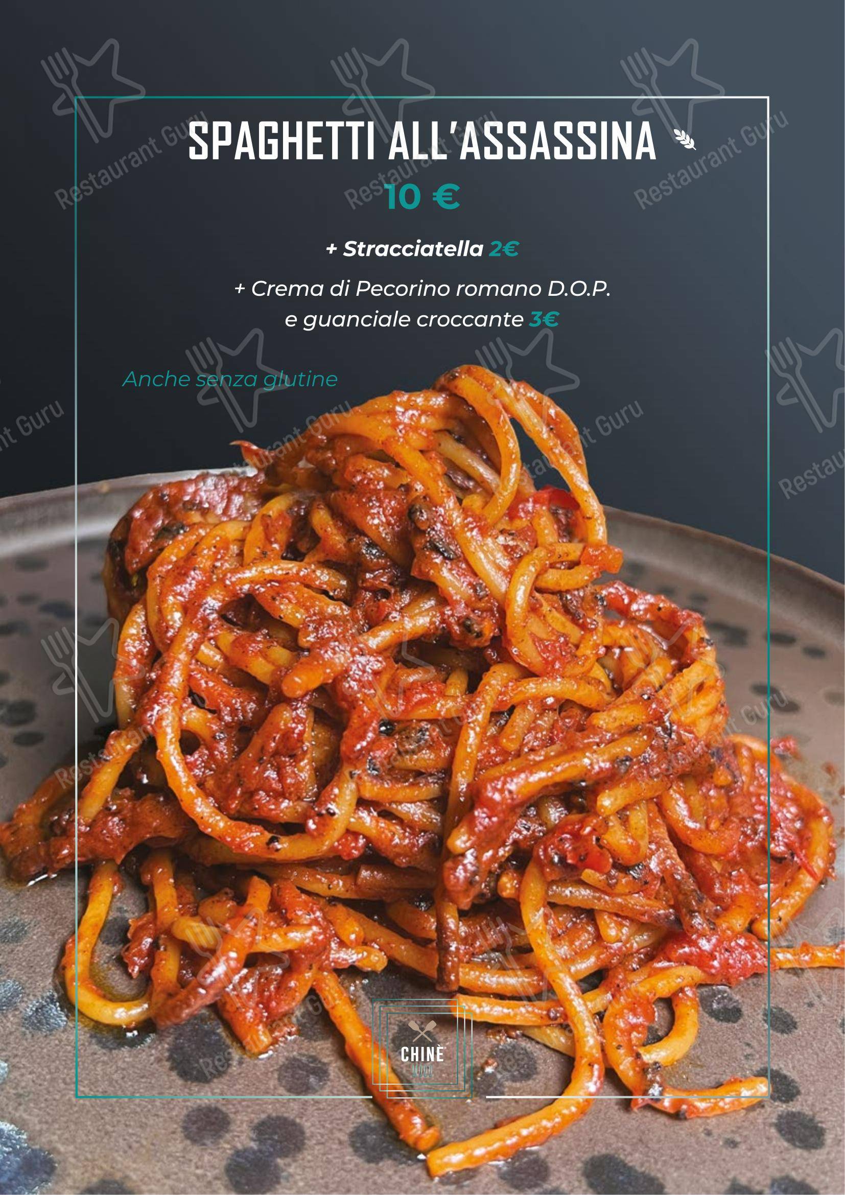 Chinè in Monopoli - Menu