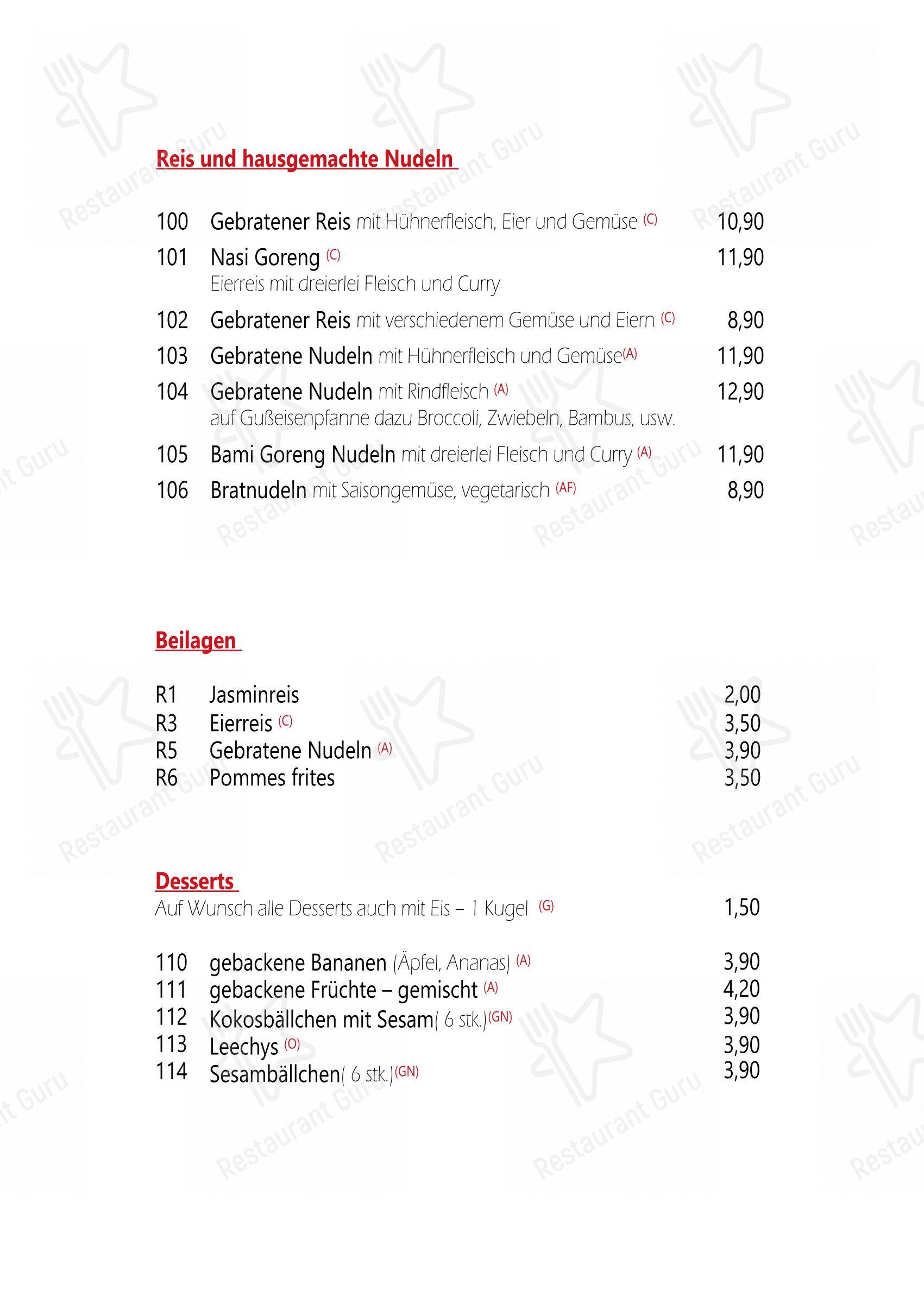 Découvrez le menu pour Da Yang