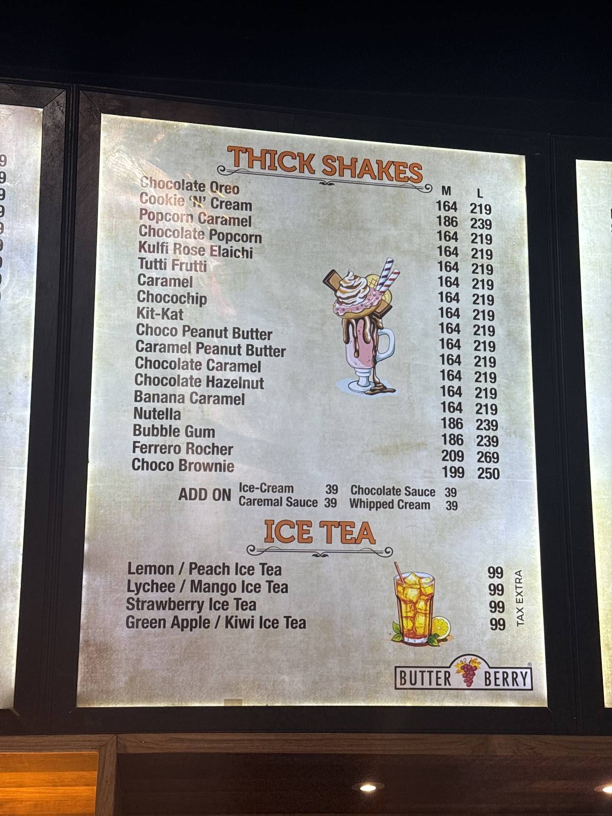 Butter Berry menu