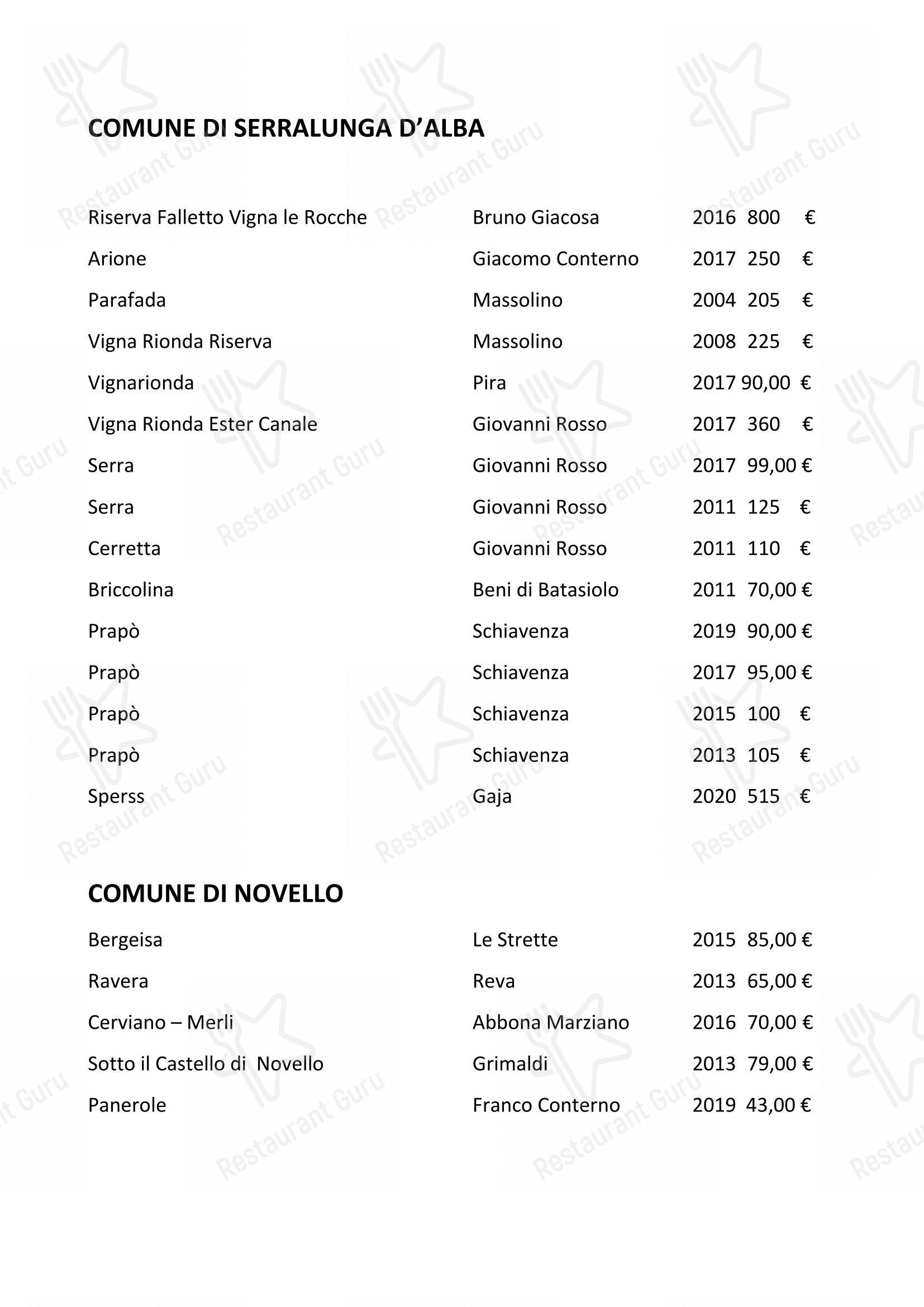 Menu bar per Enoteca Frisson in Vernante