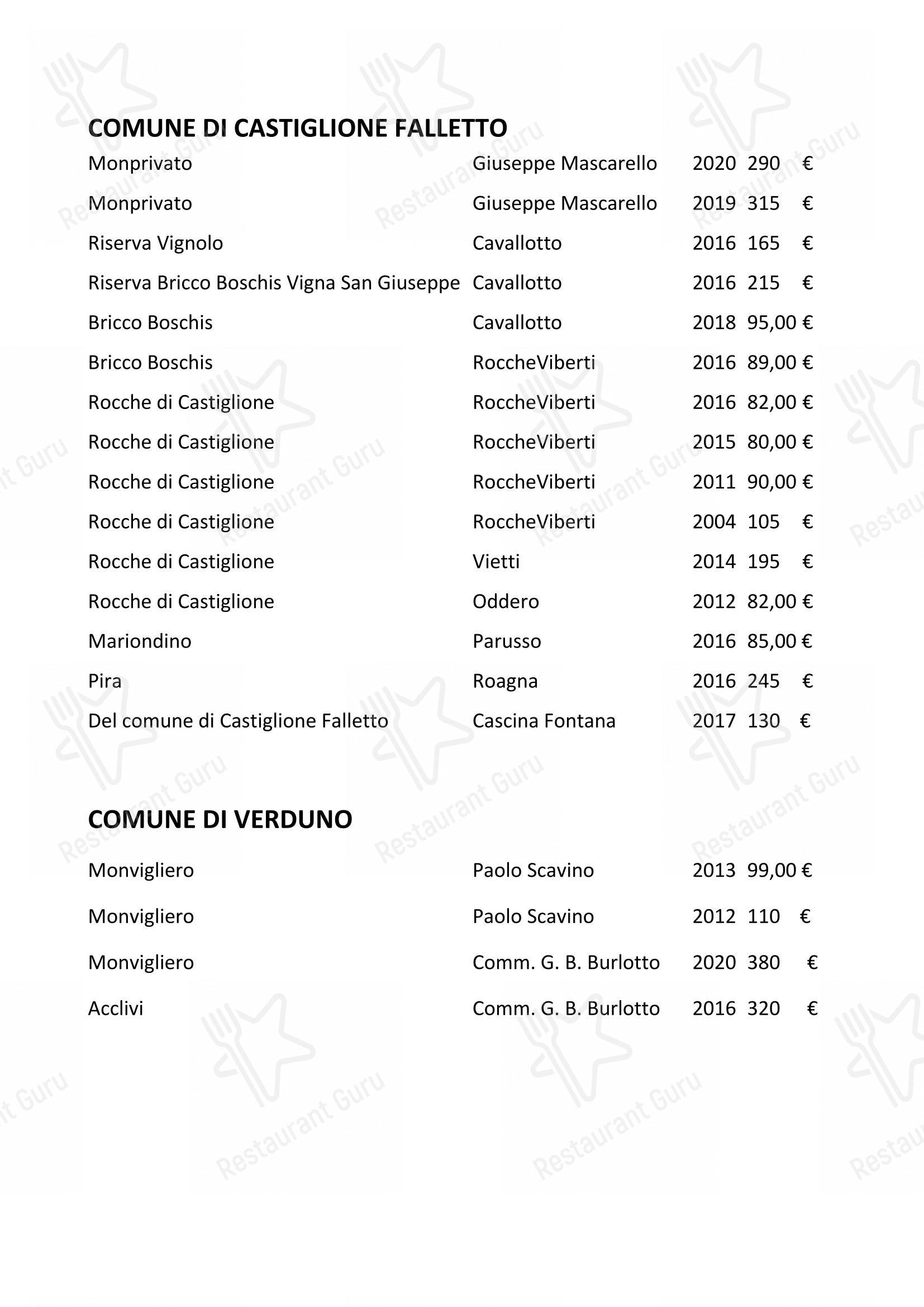 Menu bar per Enoteca Frisson pub & bar