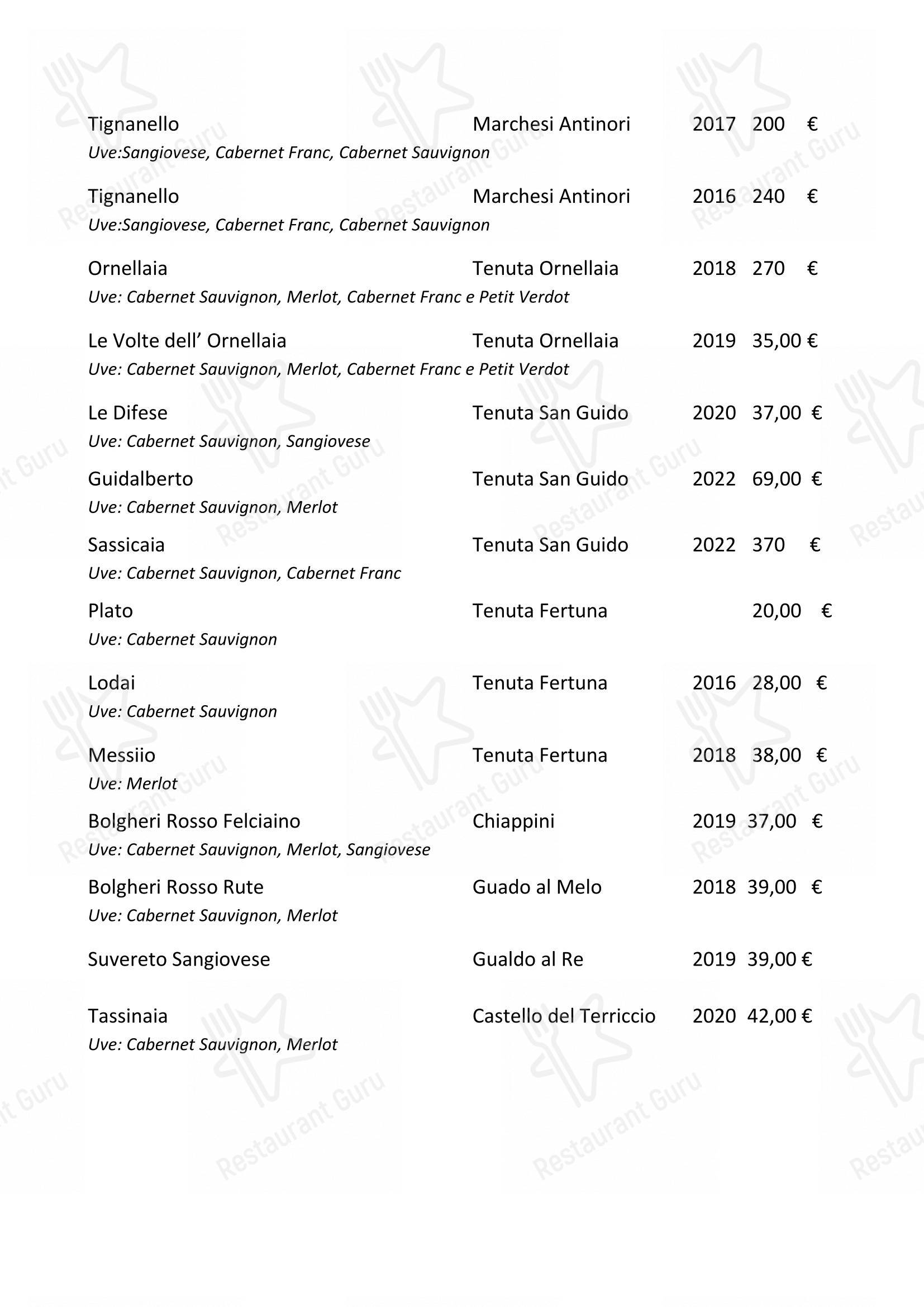 Enoteca Frisson in Vernante - Menu bar