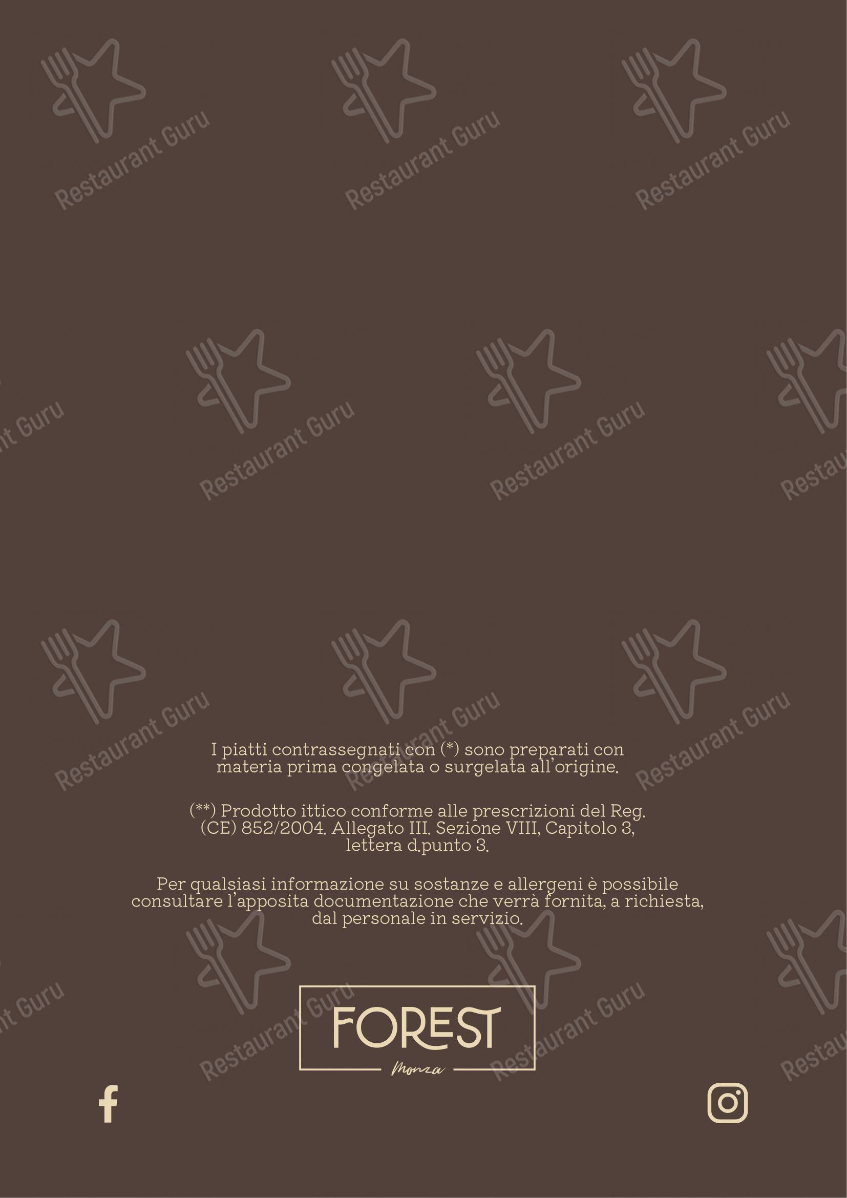 Forest Monza in Monza - Menu