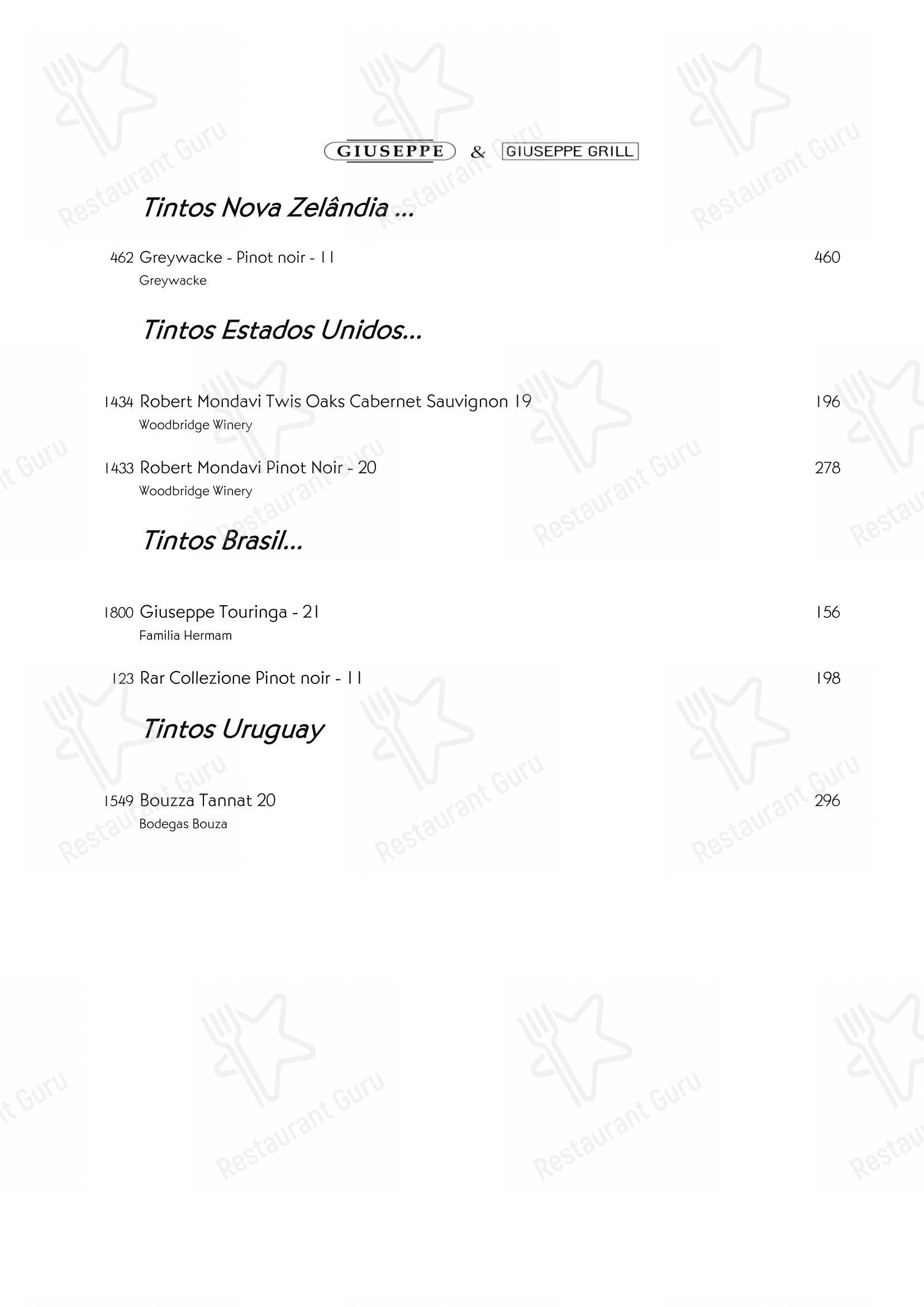 Giuseppe Italiano menu - 菜单