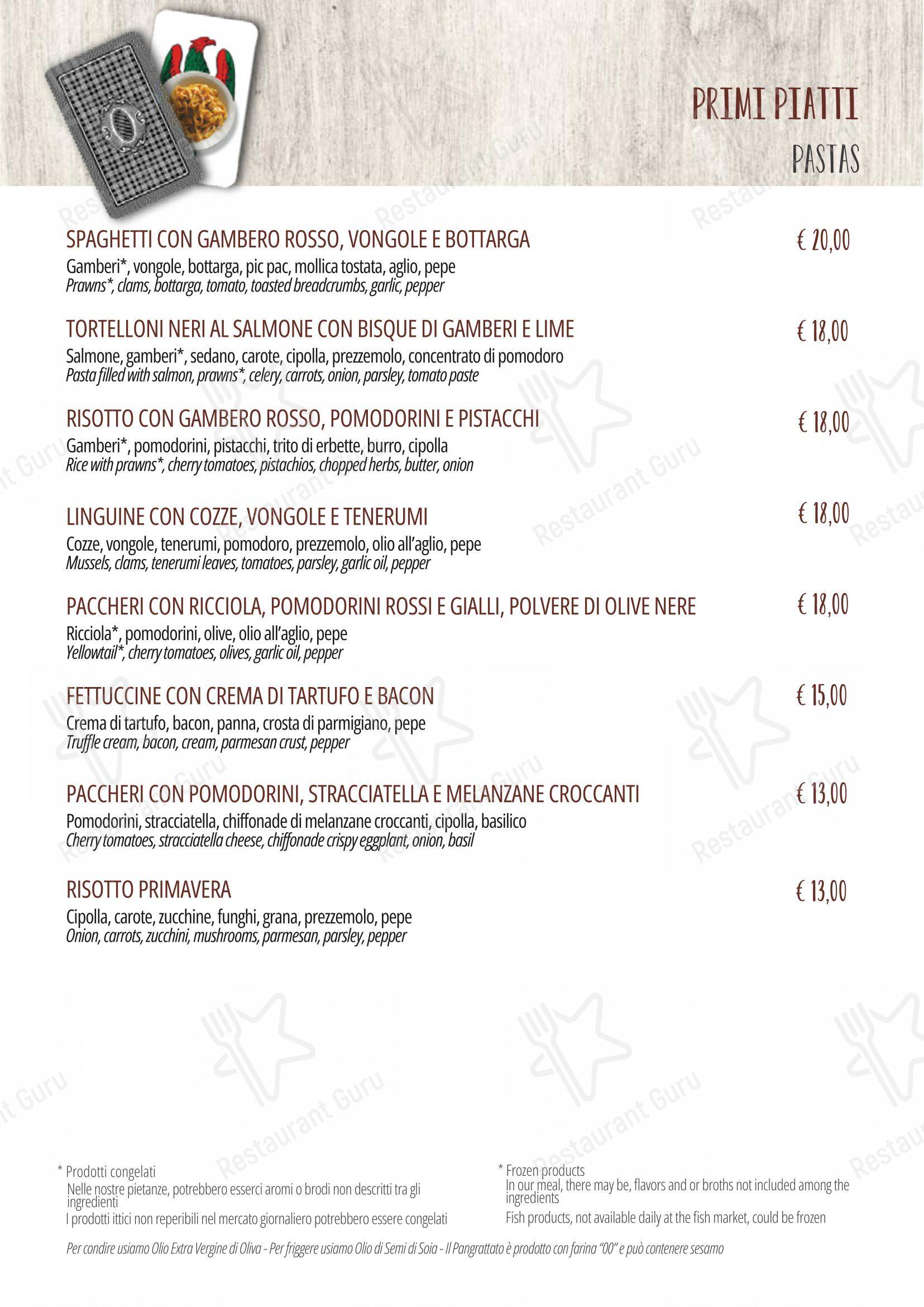 Menu di Il Baro - Menu